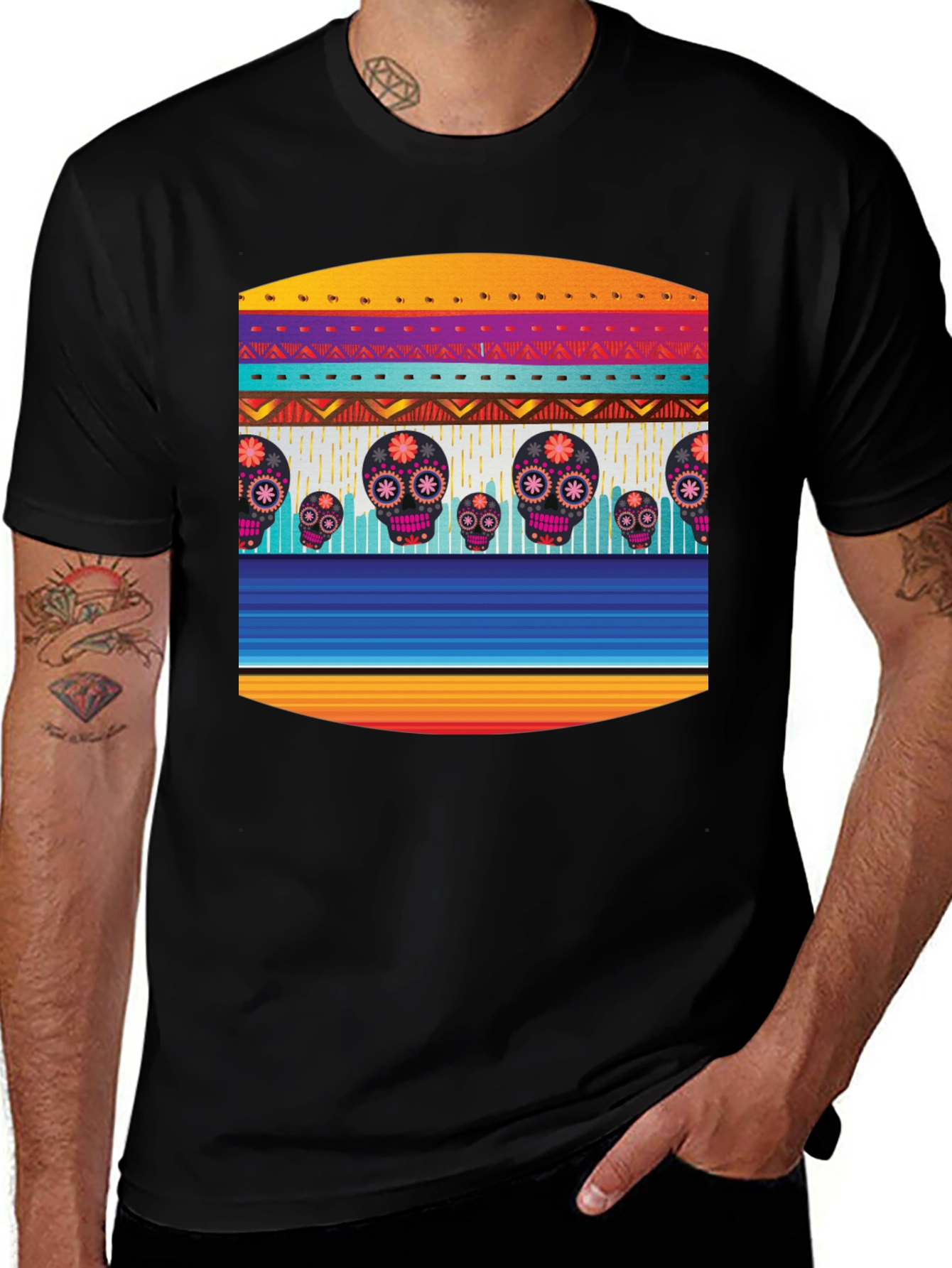 Variant 19 of Day of the Dead Sugar Skull T-Shirt