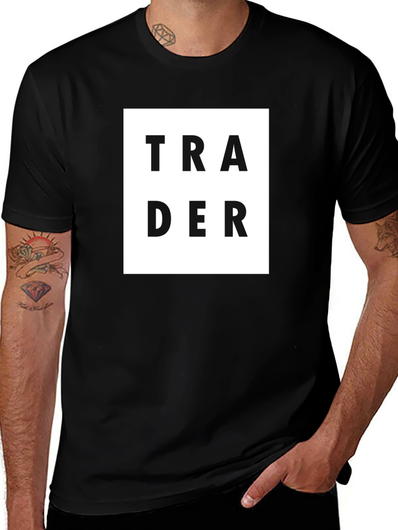 Trader Tee - Black Cotton Short Sleeve