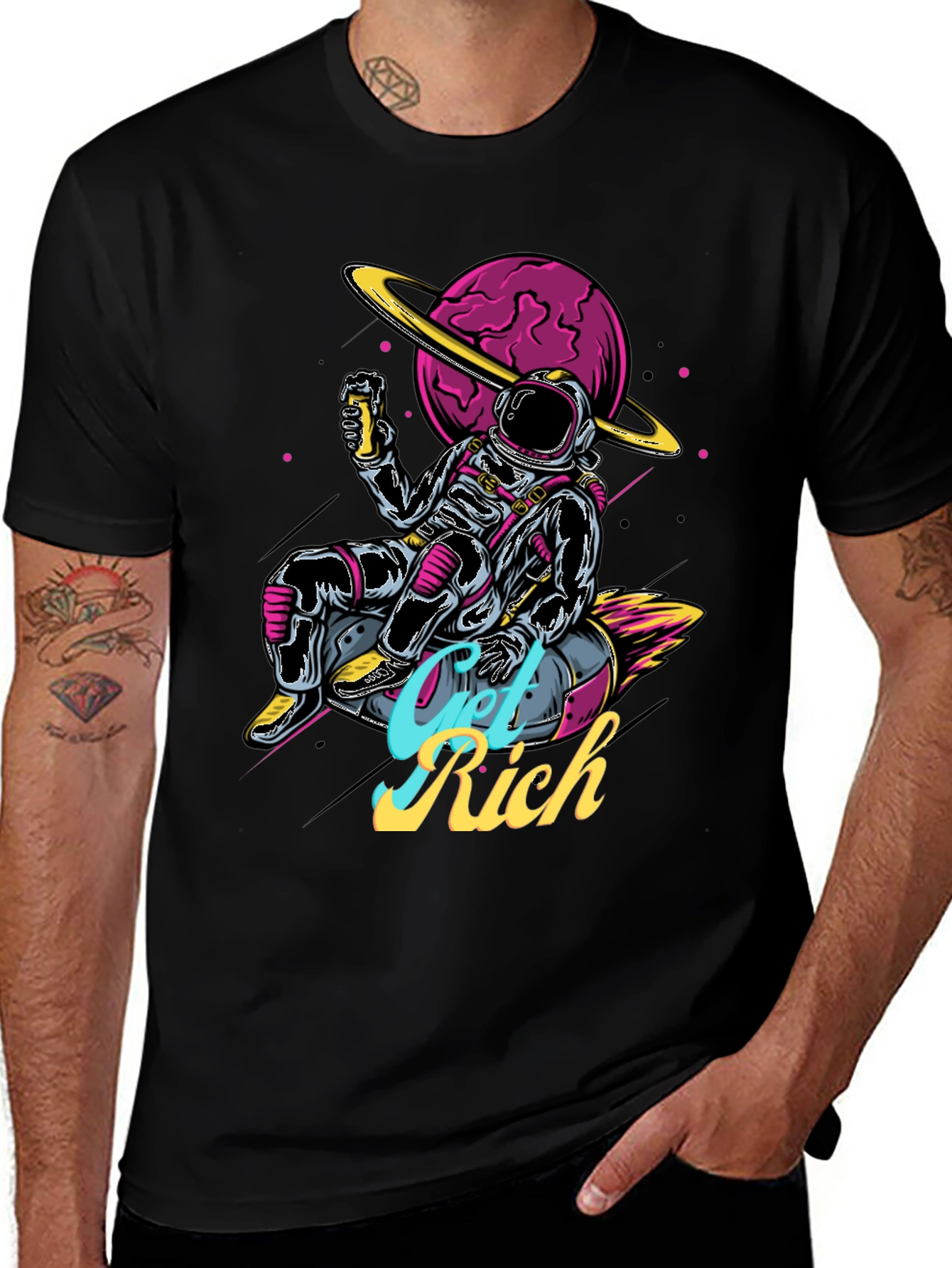 Variant 17 of Astronaut "Get Rich" Graphic T-Shirt