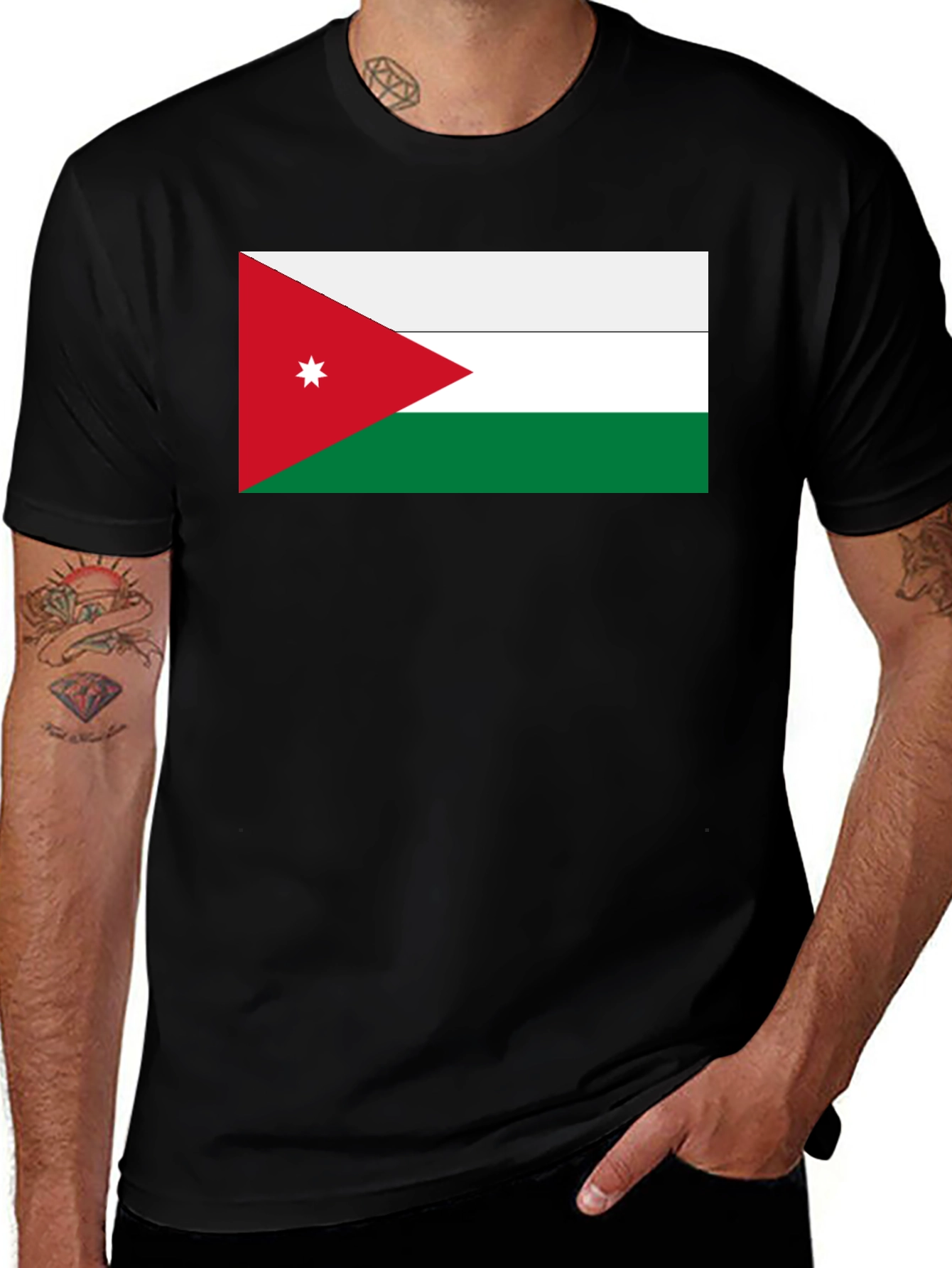 Variant 12 of Jordan Flag T-Shirt - Support Jordanian Pride