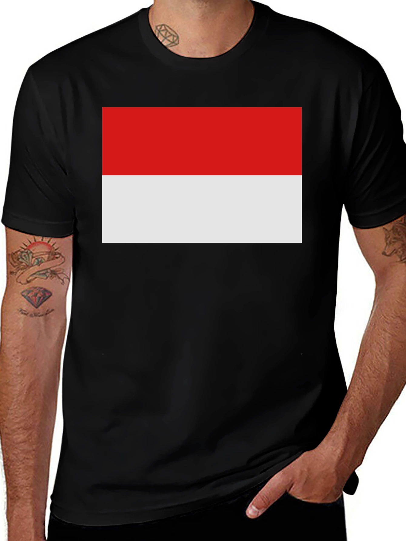 Indonesia Flag T-Shirt - Black Graphic Tee
