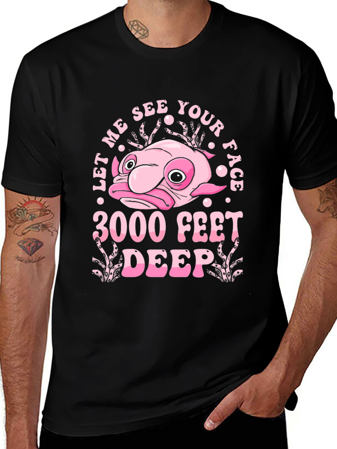 Variant 8 of Funny Blobfish T-Shirt - Let Me See Your Face 3000 Feet Deep