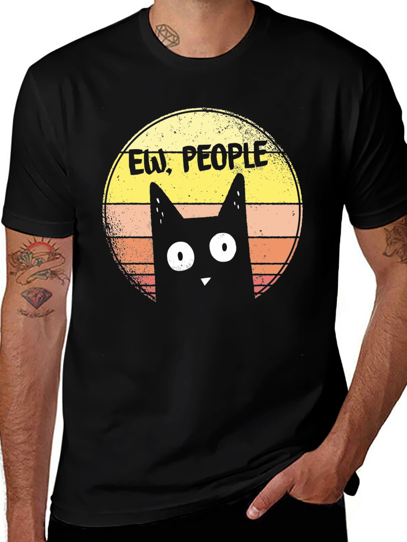 Variant 18 of Ew, People! Black Cat Graphic T-Shirt
