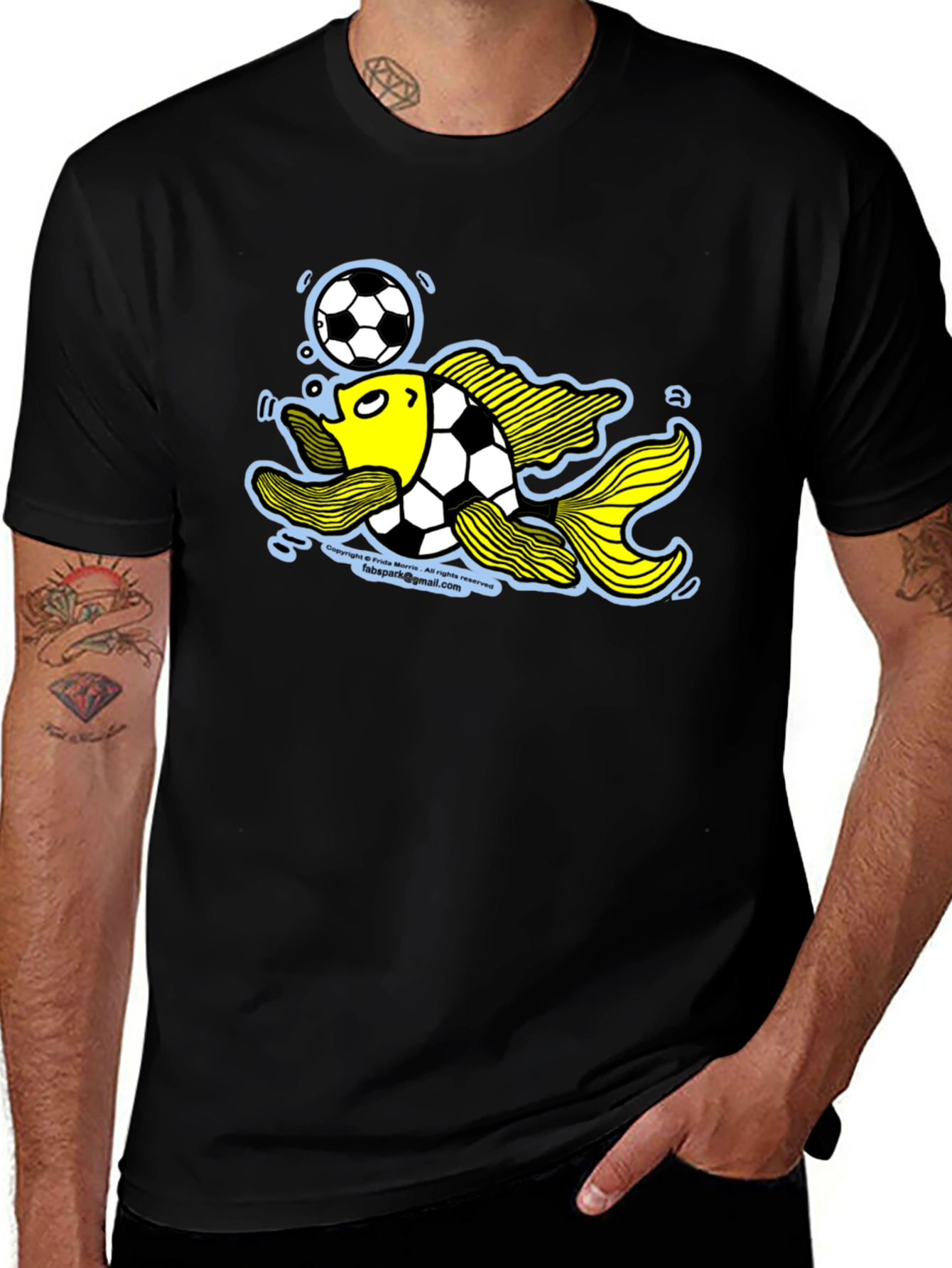 Variant 24 of Soccer Fish Graphic Tee