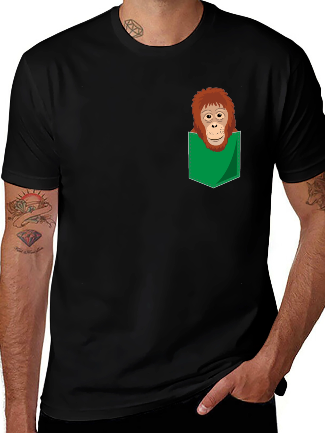 Variant 16 of Orangutan Pocket T-Shirt - Unique Graphic Tee