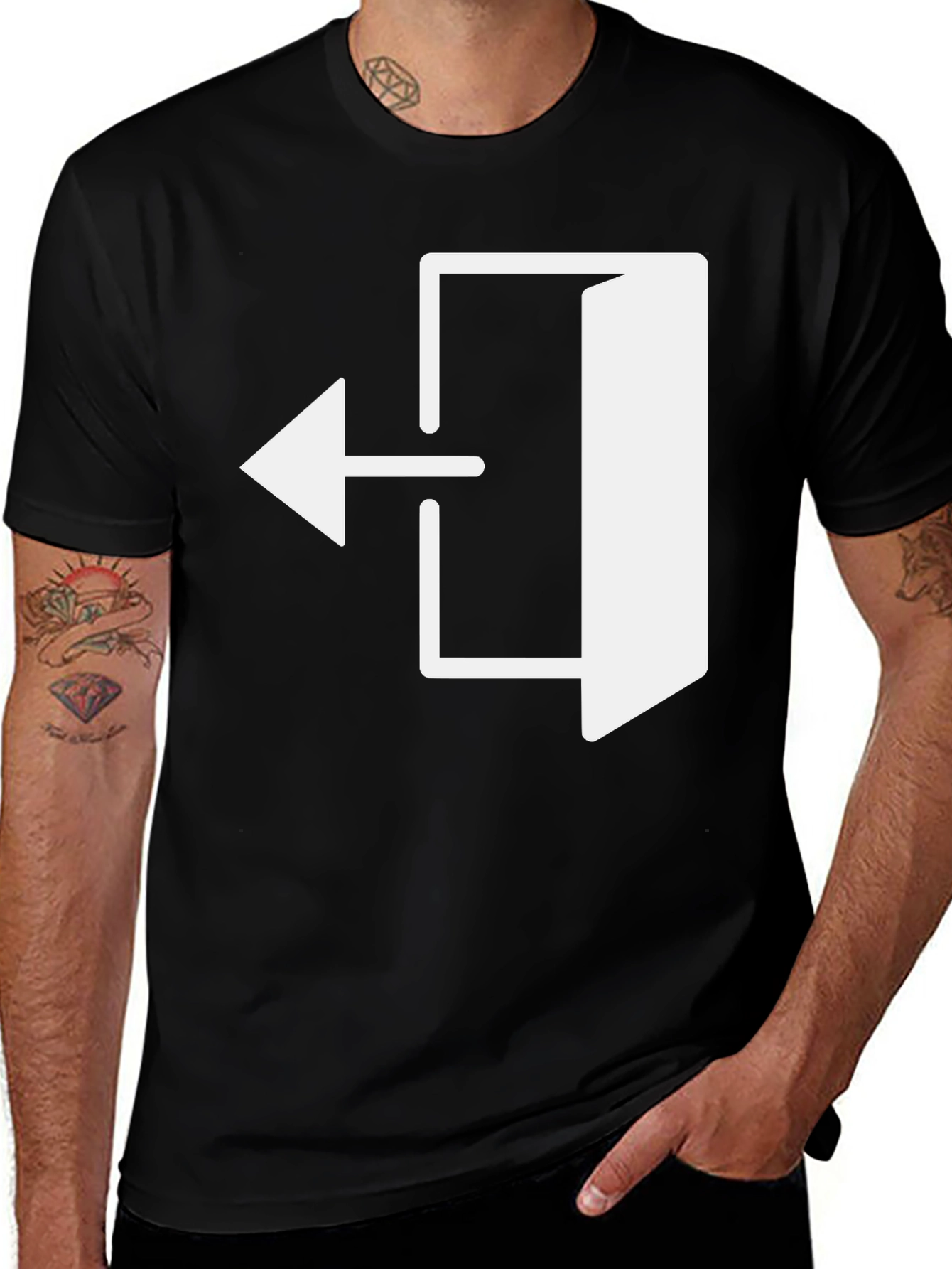 Variant 12 of Exit Arrow Graphic T-Shirt - Black