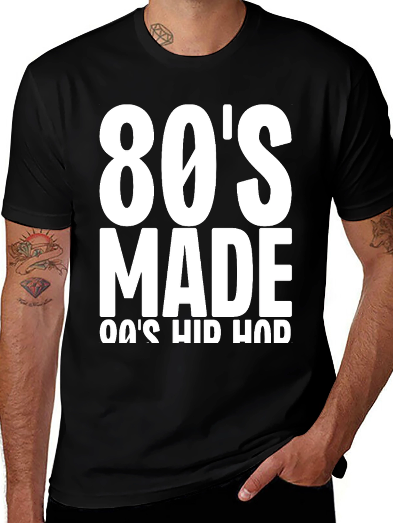 Black 80's Made 80's Hip Hop T-Shirt main image
