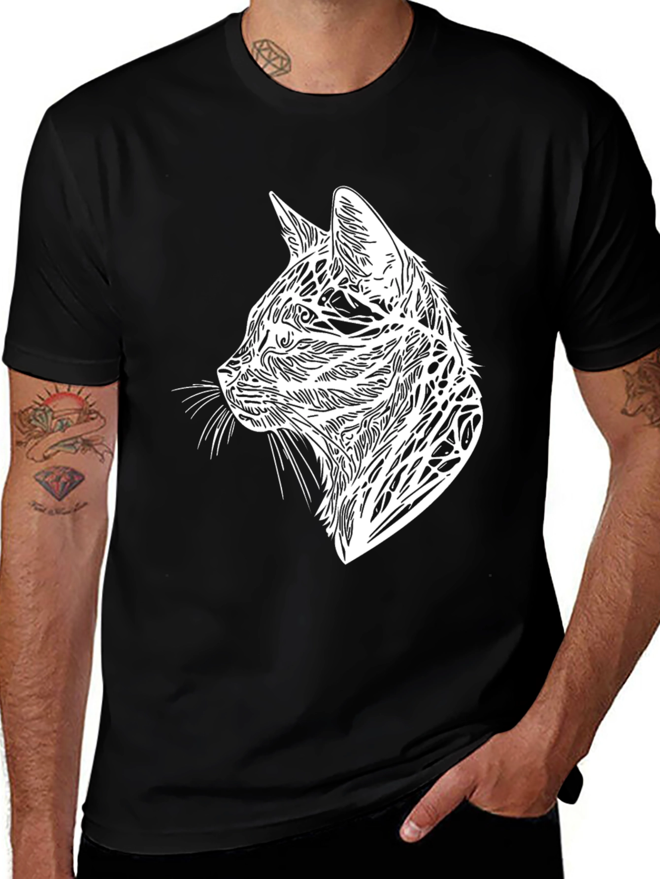 Variant 13 of Cat Graphic T-Shirt - Cool Style