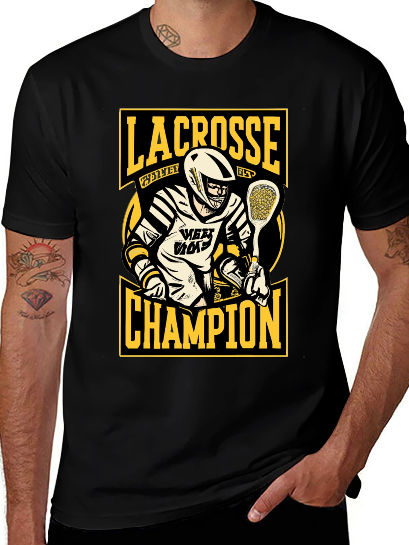 Variant 25 of Lacrosse Champion Black Graphic T-Shirt