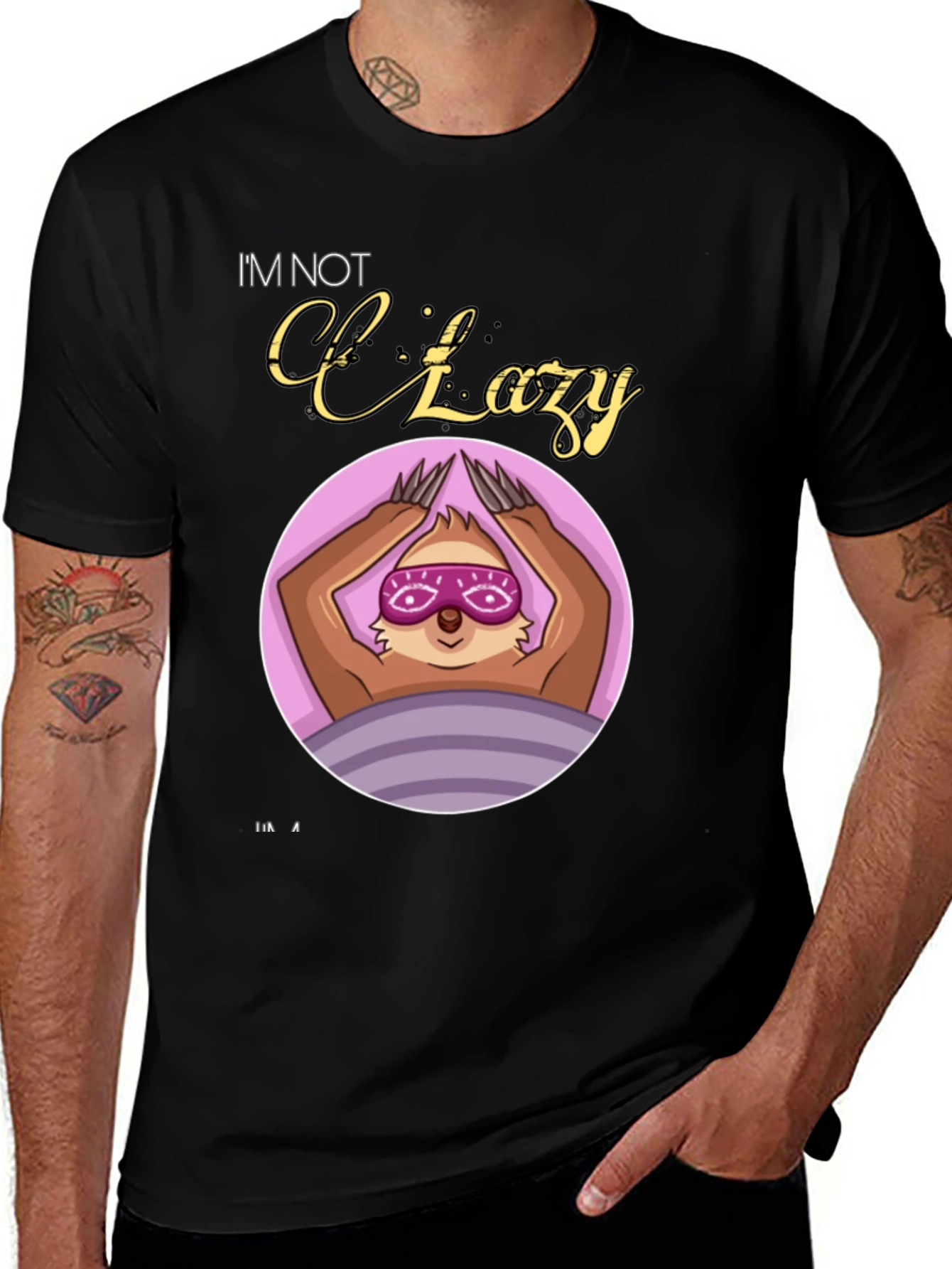 Variant 12 of I'm Not Lazy Sloth Graphic T-Shirt
