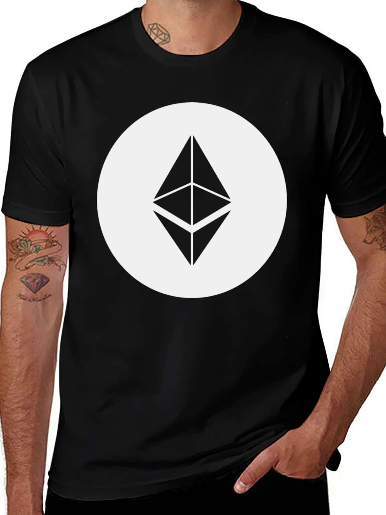 Variant 6 of Ethereum Logo Black T-Shirt - Crypto Fashion