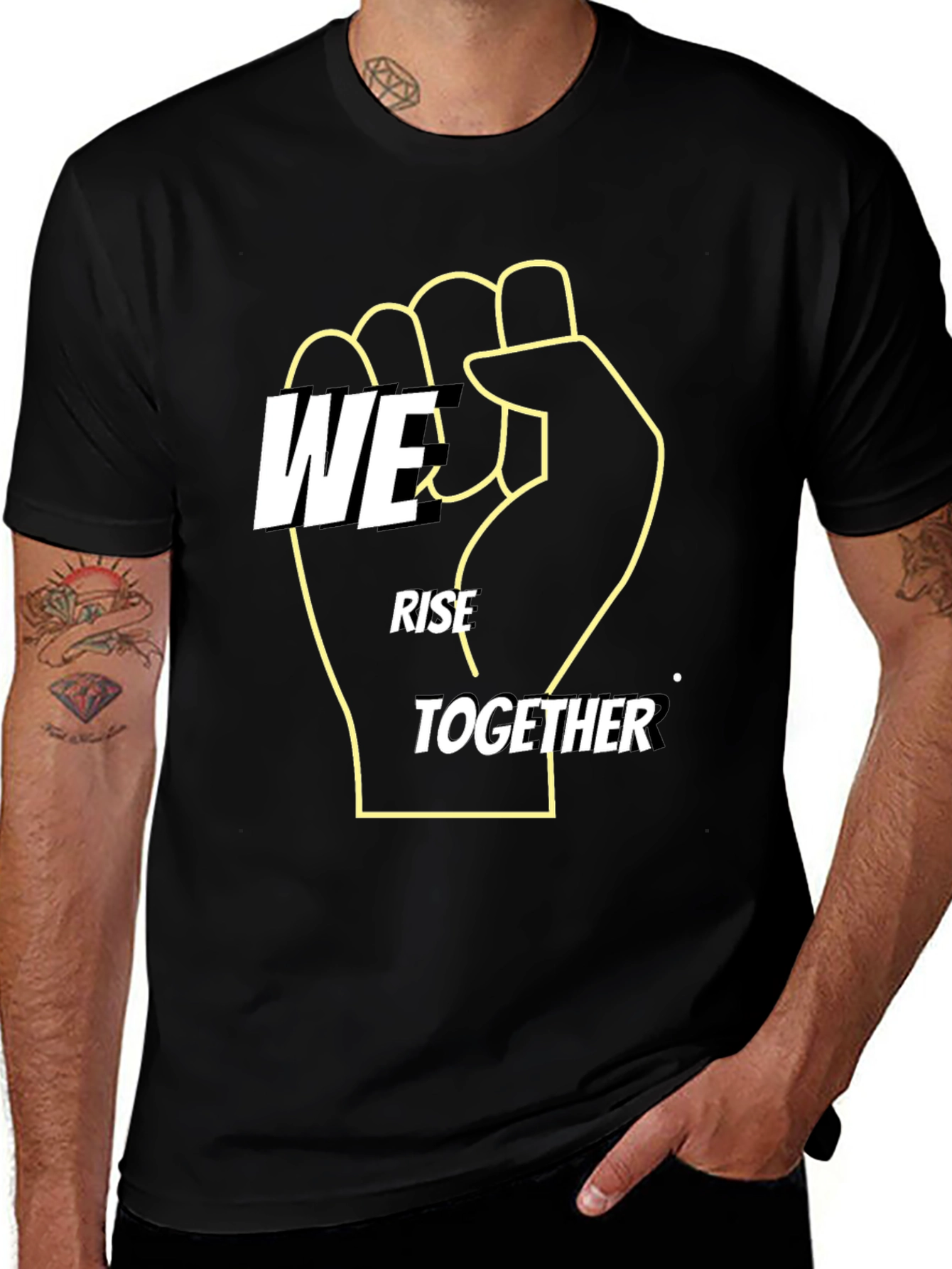 Variant 29 of We Rise Together Graphic Tee - Black