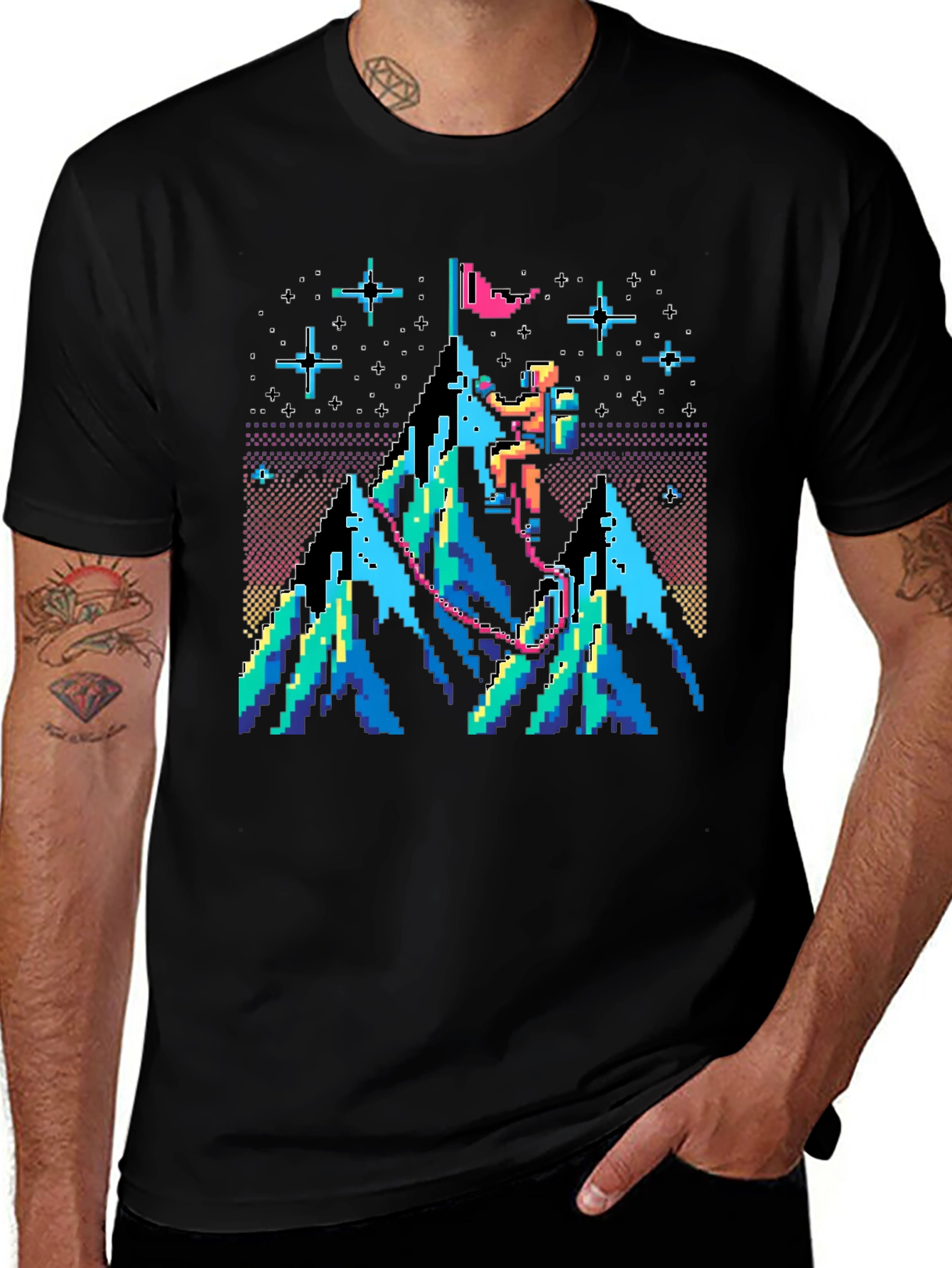 Variant 2 of Pixel Climber Graphic T-Shirt - Retro Gaming Style Tee