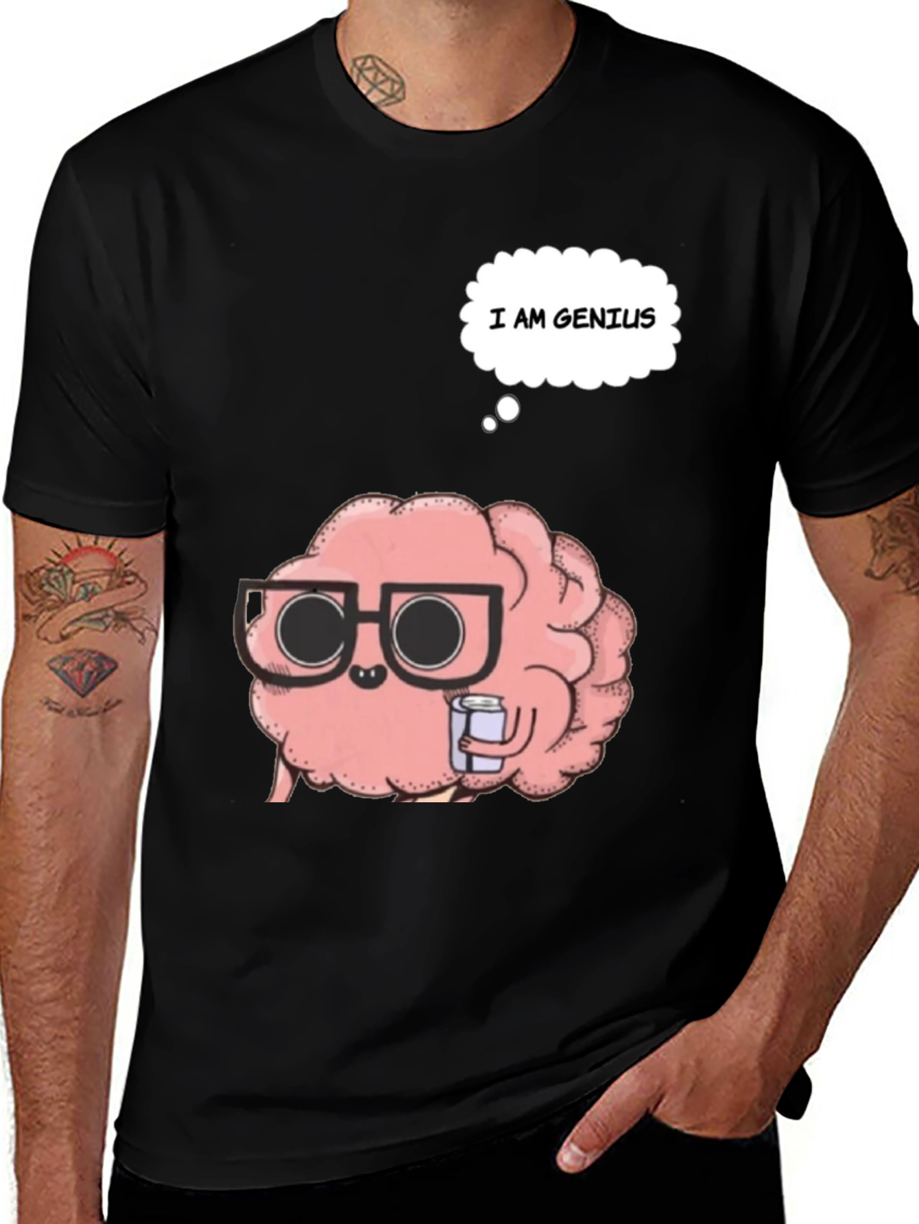Variant 13 of Brainy Genius T-Shirt - Black