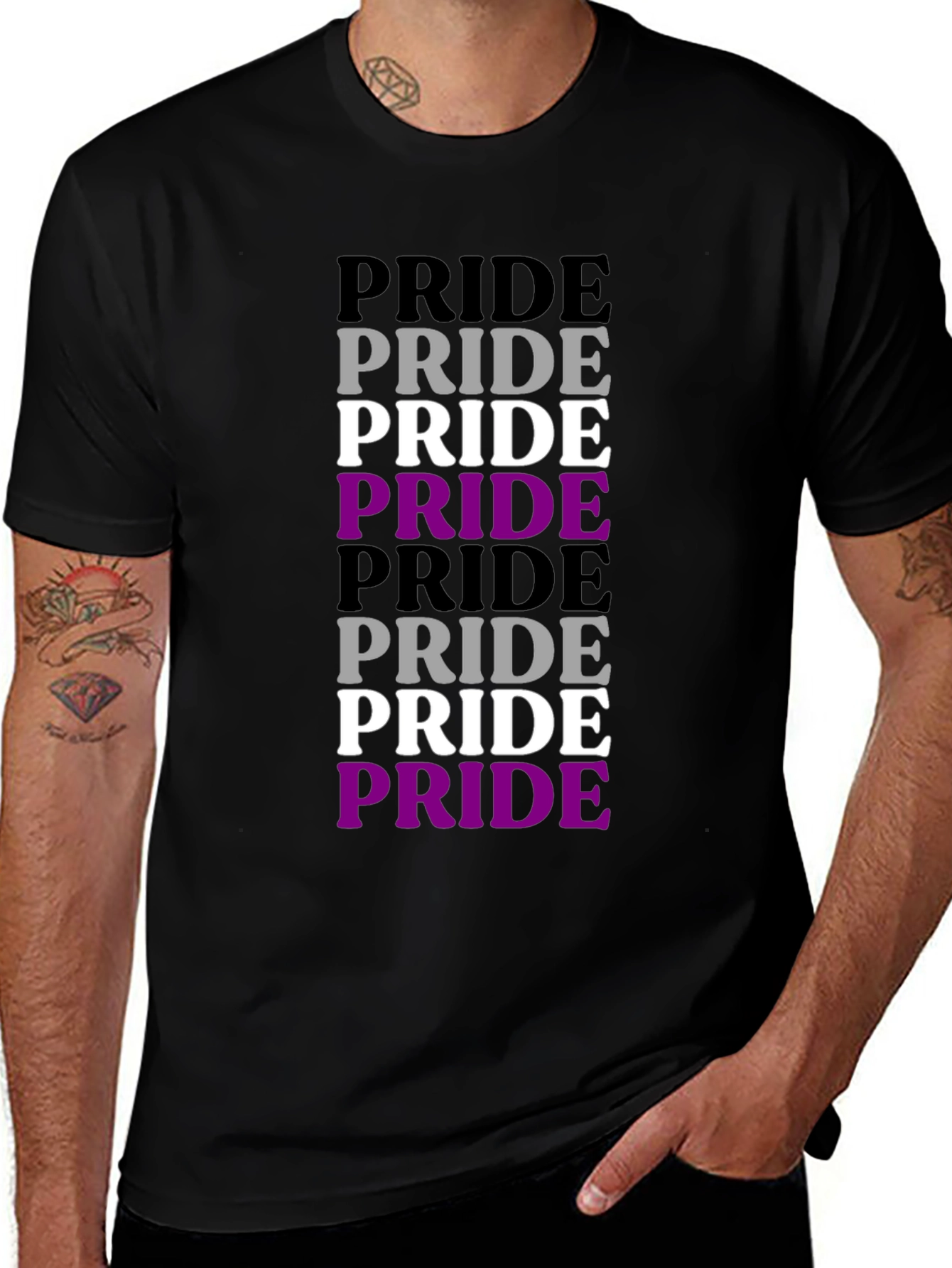 Asexual Pride T-Shirt - Ace Pride Flag Colors