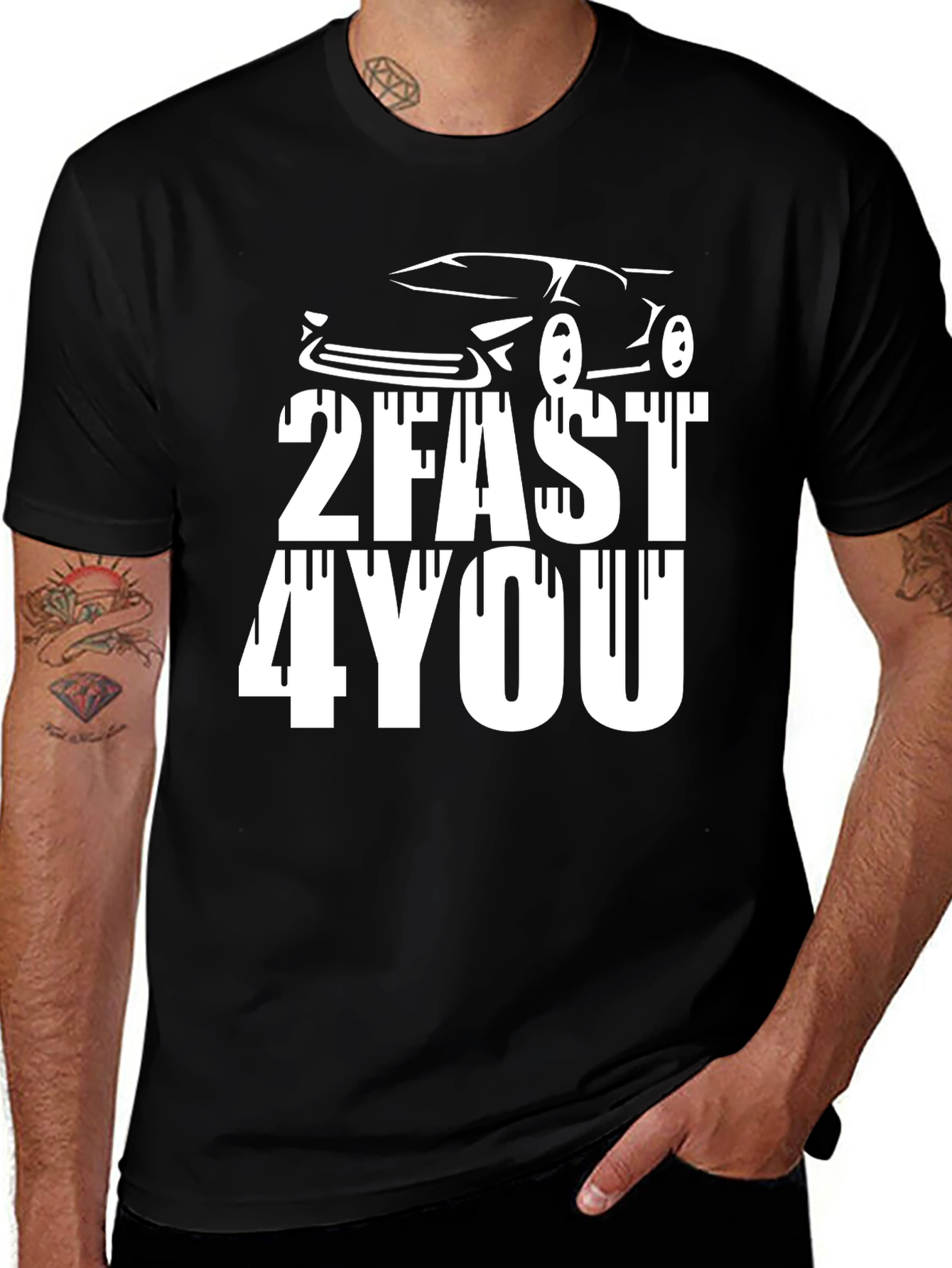 Variant 18 of 2Fast 4You Graphic T-Shirt - Black Cotton Tee