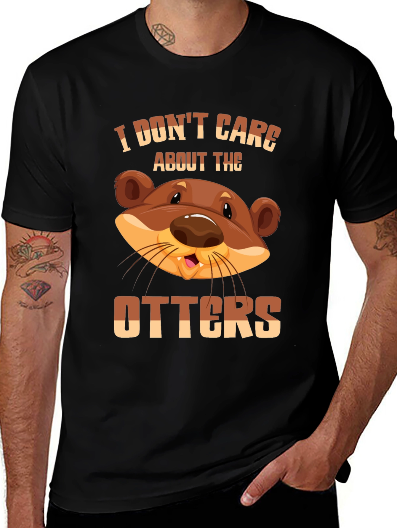 Variant 23 of Funny Otter Graphic T-Shirt - I Don't Care About The Otters Tee
