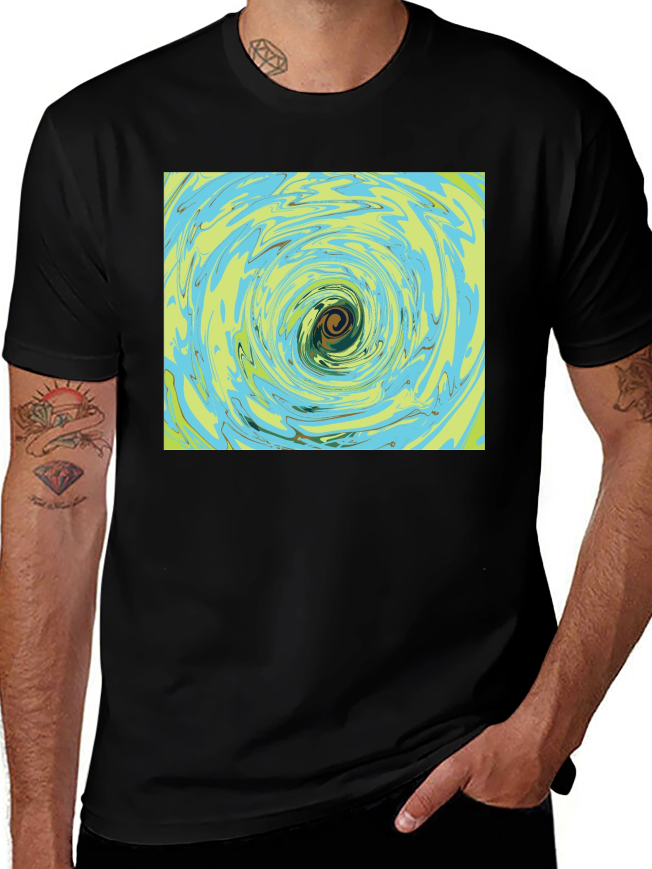 Vortex Swirl Graphic Tee - Stylish Abstract Print