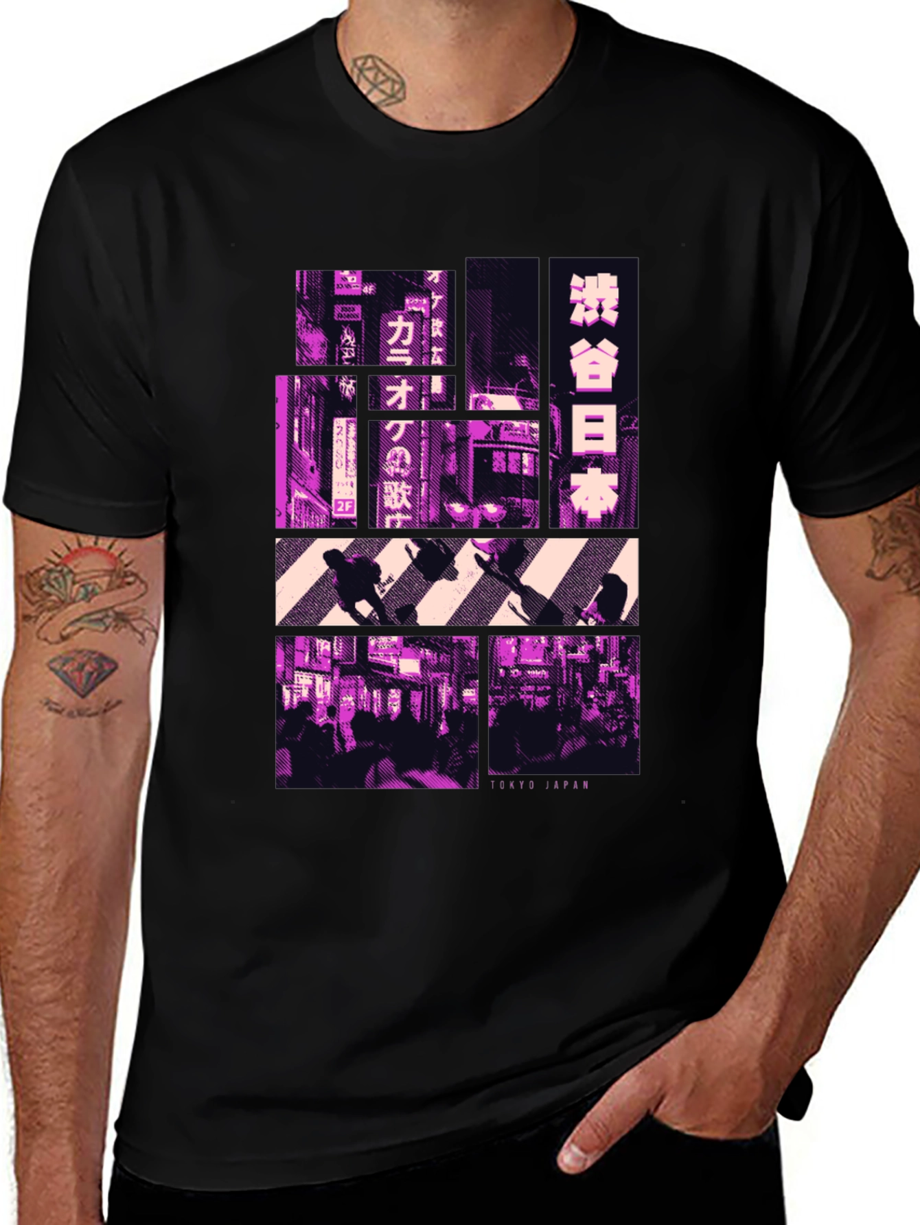 Variant 6 of Tokyo Japan Graphic Print Black T-Shirt