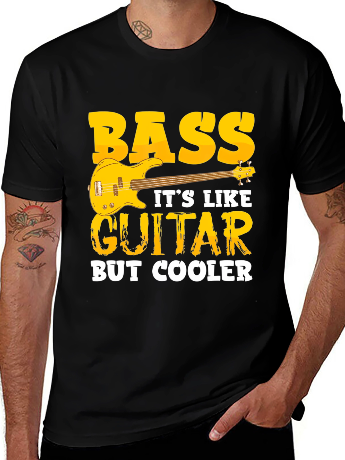 Variant 7 of Bass Guitar T-Shirt - Cooler Than Guitar Tee