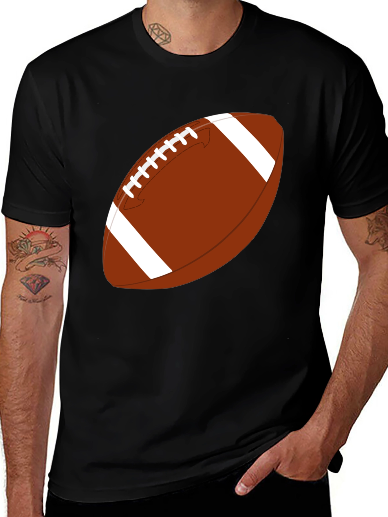 Variant 26 of Football Graphic Tee - Black Casual T-Shirt