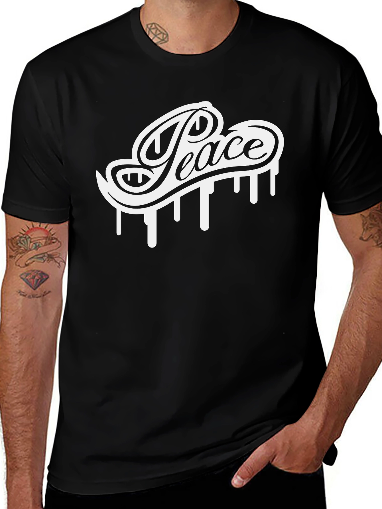 Variant 22 of Peace Drip Black Graphic T-Shirt