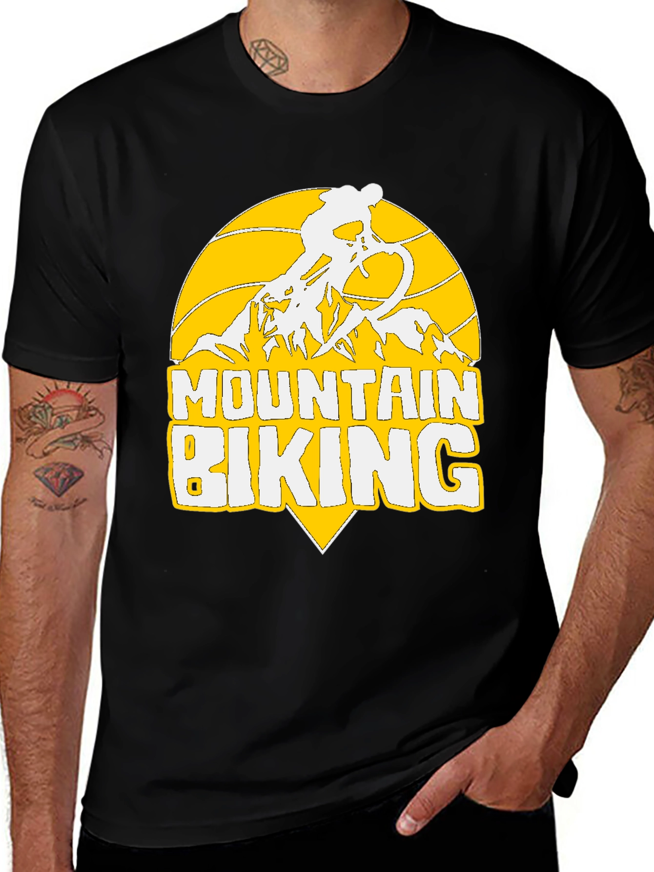 Variant 23 of Mountain Biking Graphic Tee - Adventure Awaits!