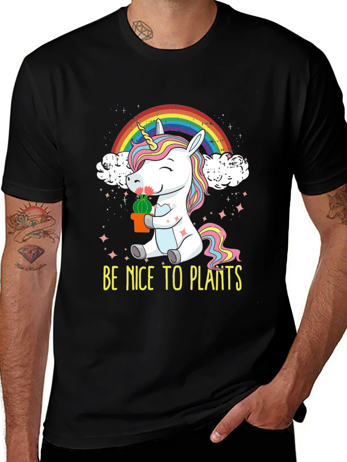 Variant 6 of Unicorn Plant Lover T-Shirt - Be Nice To Plants