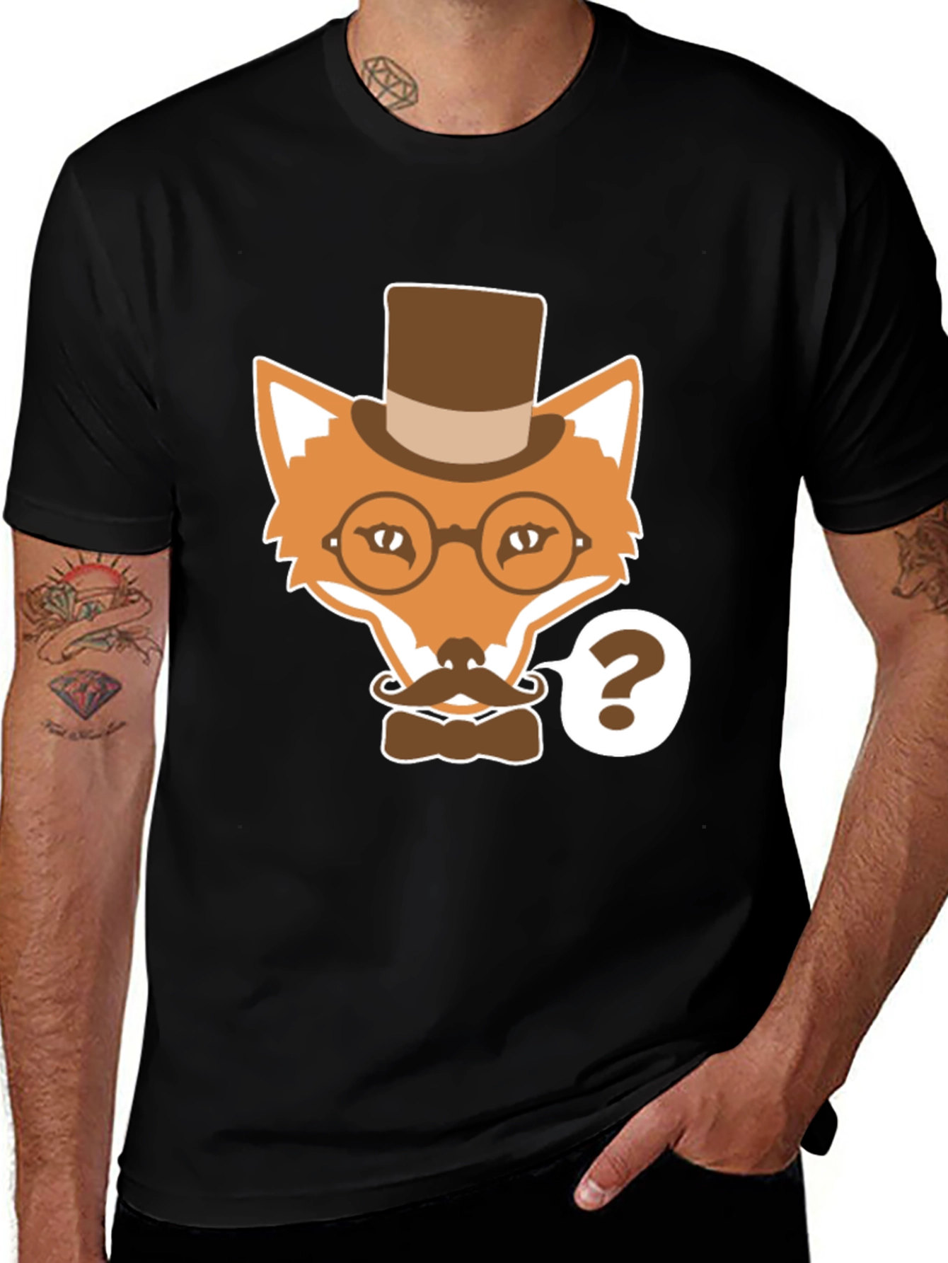 Variant 13 of Dapper Fox T-Shirt - Funny Cartoon Animal Tee
