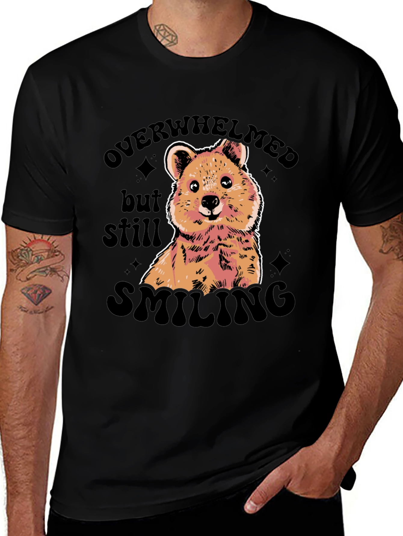 Variant 27 of Overwhelmed But Still Smiling Graphic Tee