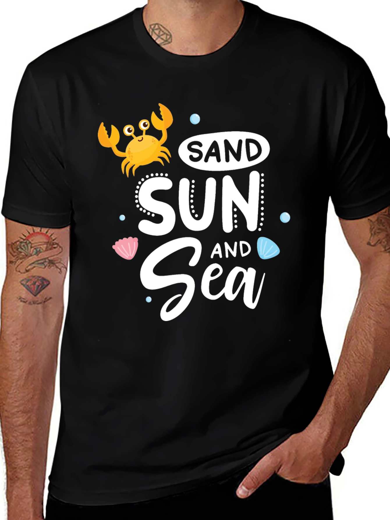 Variant 3 of Sand Sun Sea Black Graphic T-Shirt