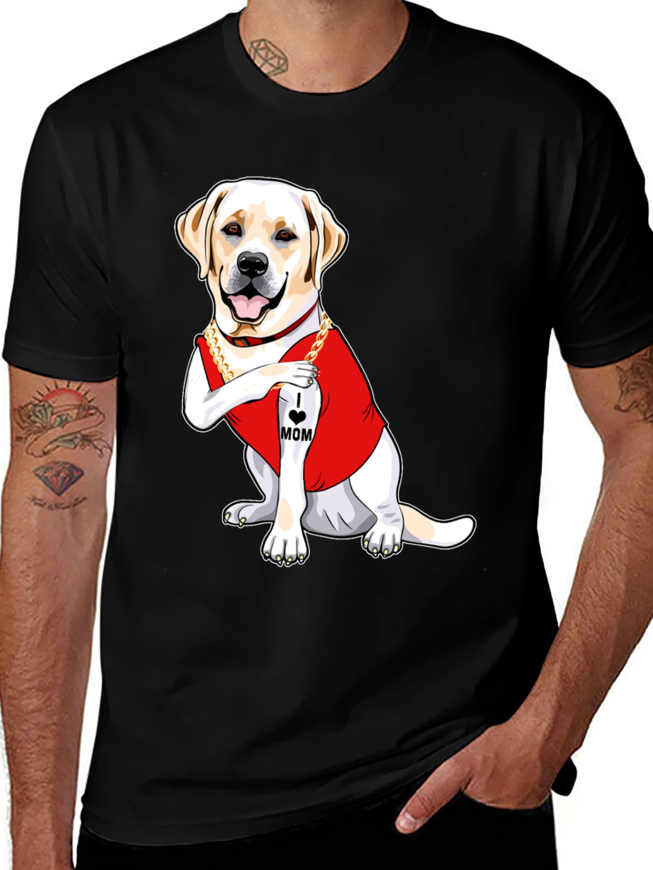 Variant 19 of I Heart Mom Dog T-Shirt - Cute Labrador Graphic Tee