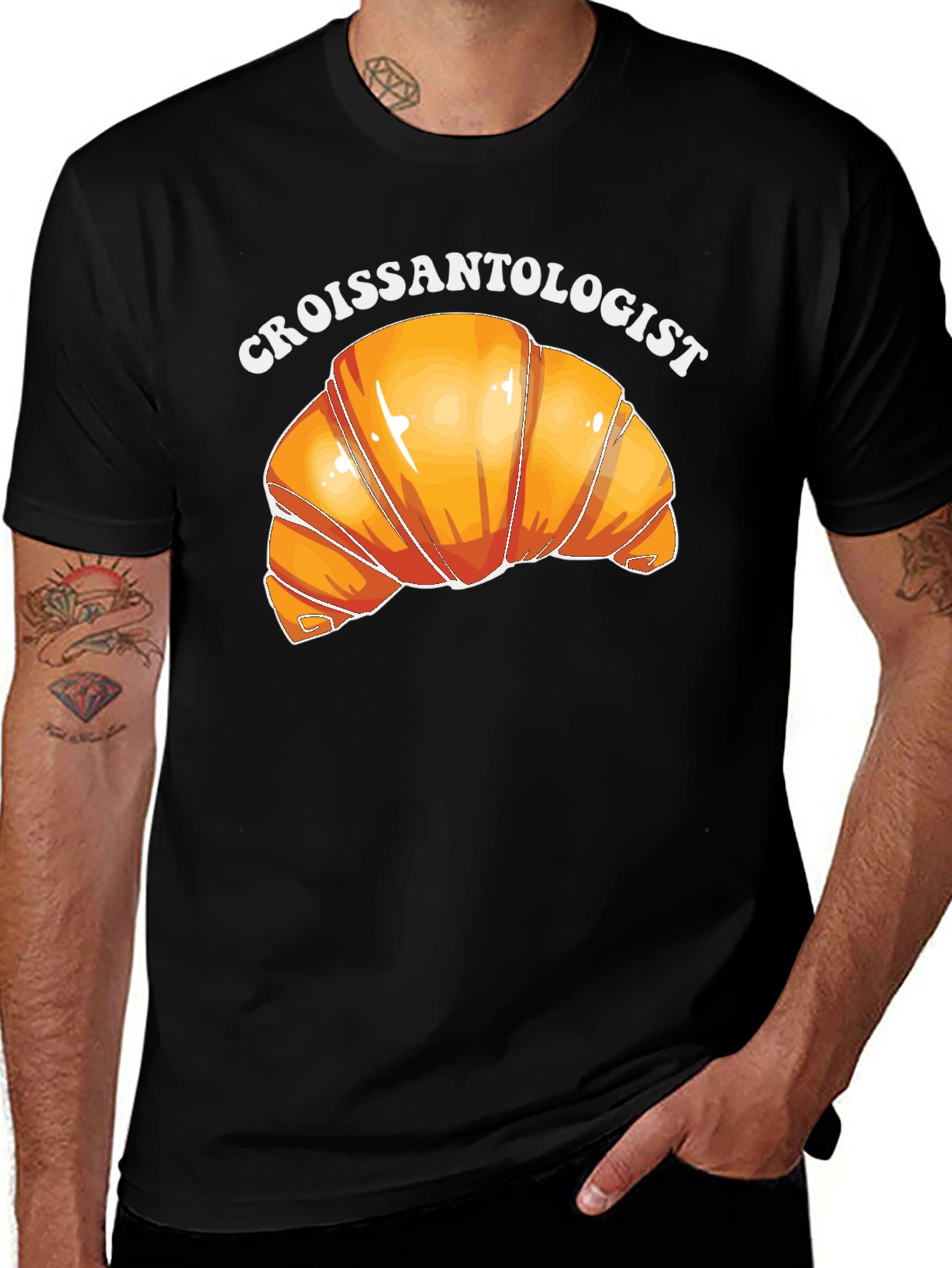 Variant 24 of Croissantologist Graphic T-Shirt - Black