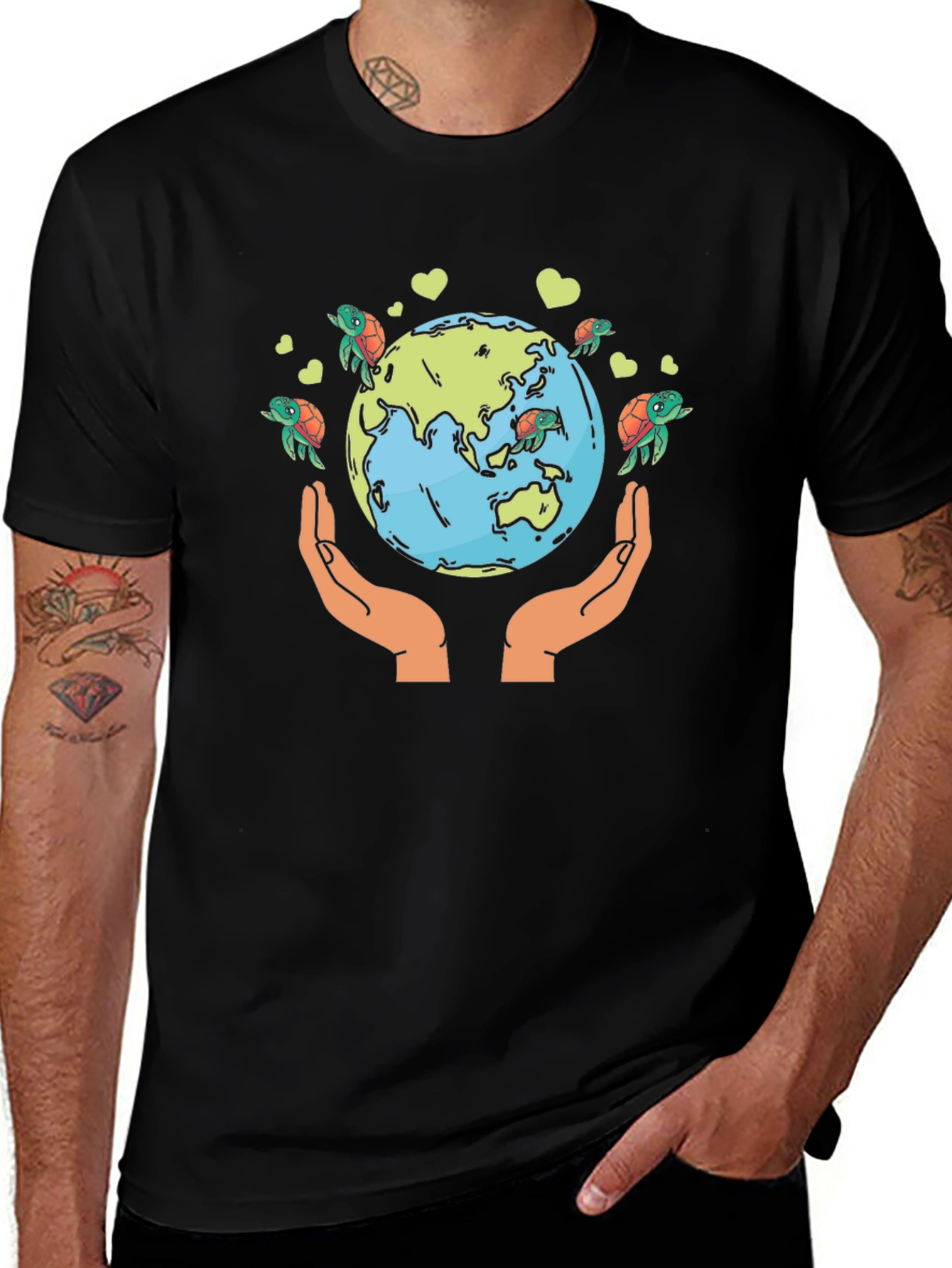 Variant 8 of Save the Earth Turtle Graphic Tee