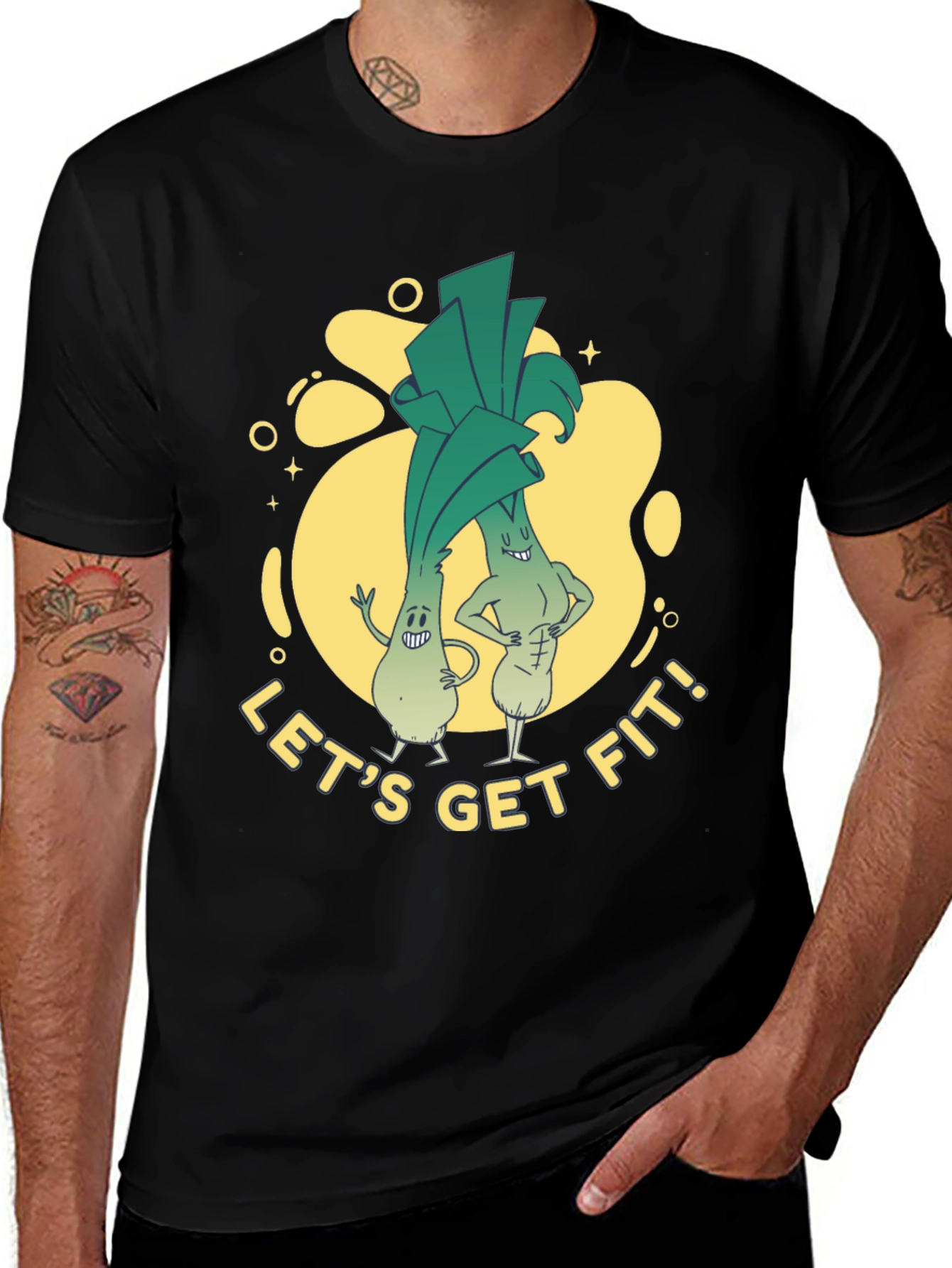 Variant 22 of Let's Get Fit Leek Cartoon T-Shirt