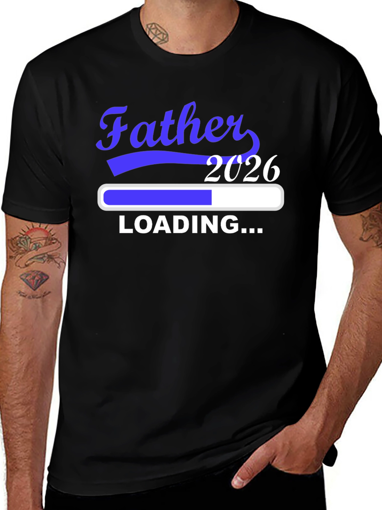 Father Loading 2026 Black T-Shirt