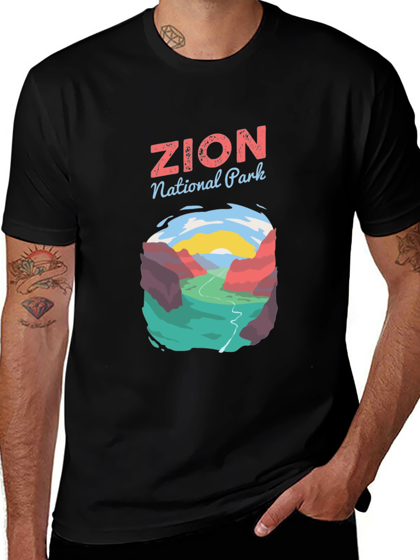 Variant 13 of Zion National Park Graphic Tee - Black