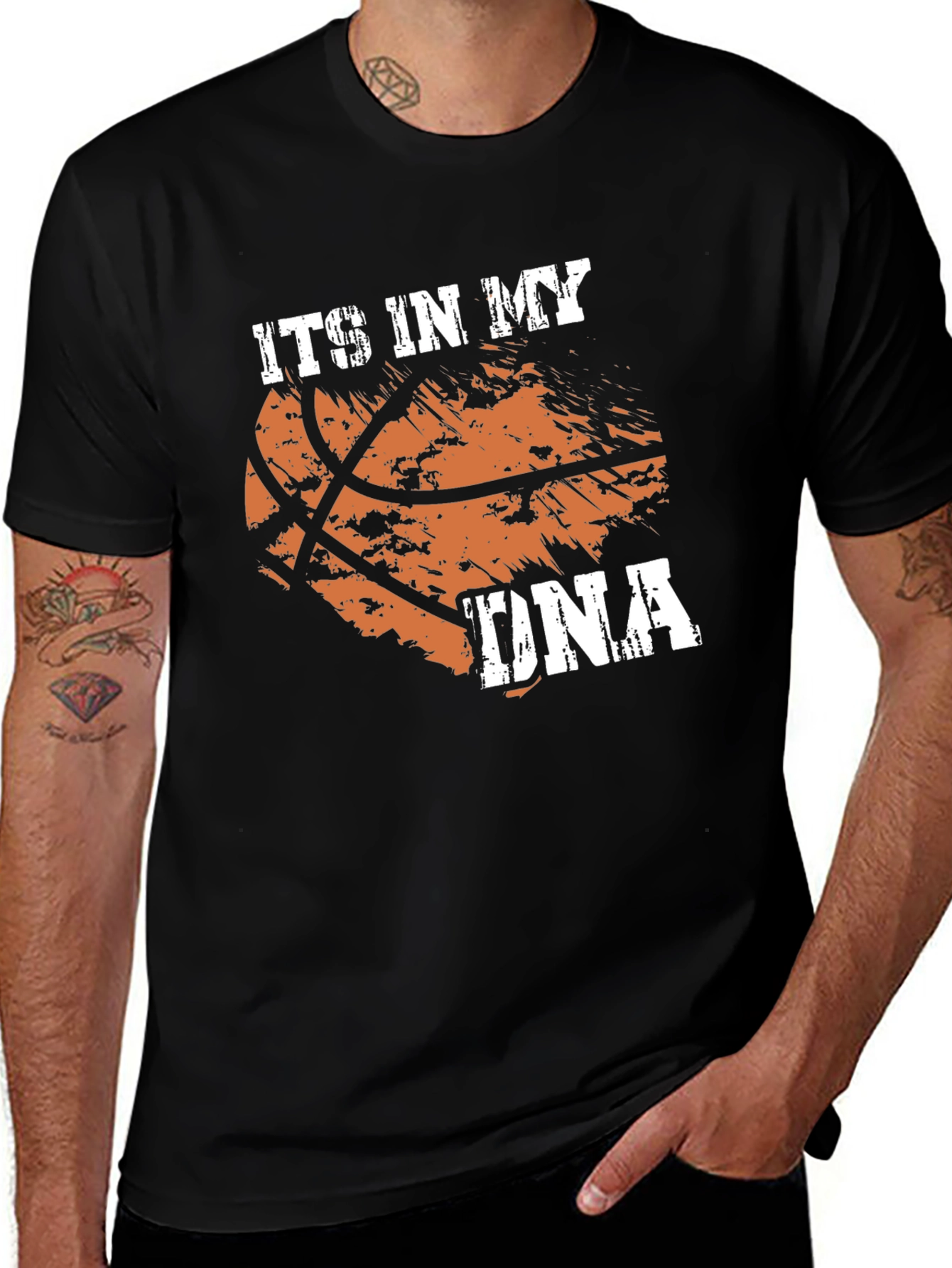 Variant 25 of Basketball DNA Black Graphic T-Shirt