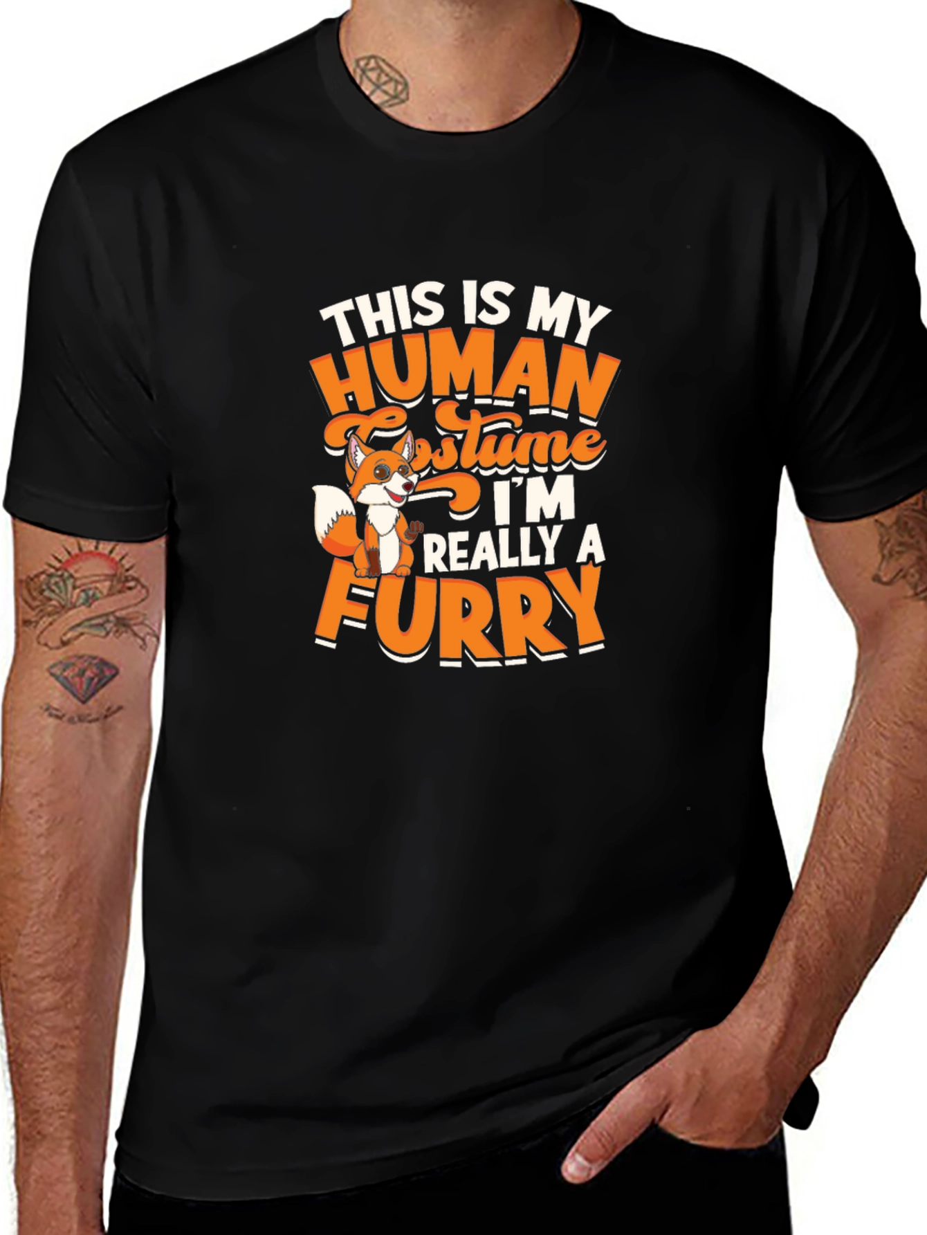 Variant 15 of This is My Human Costume I'm Really a Furry T-Shirt