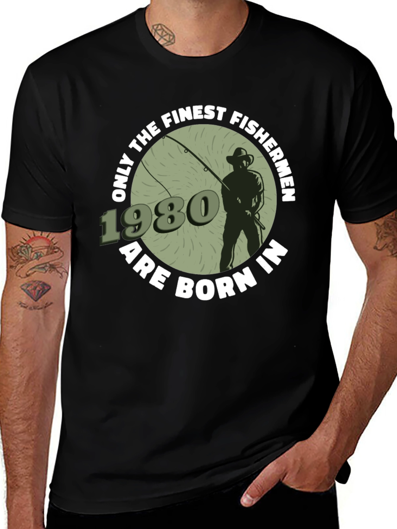 Variant 9 of Finest Fishermen Born in 1980 T-Shirt