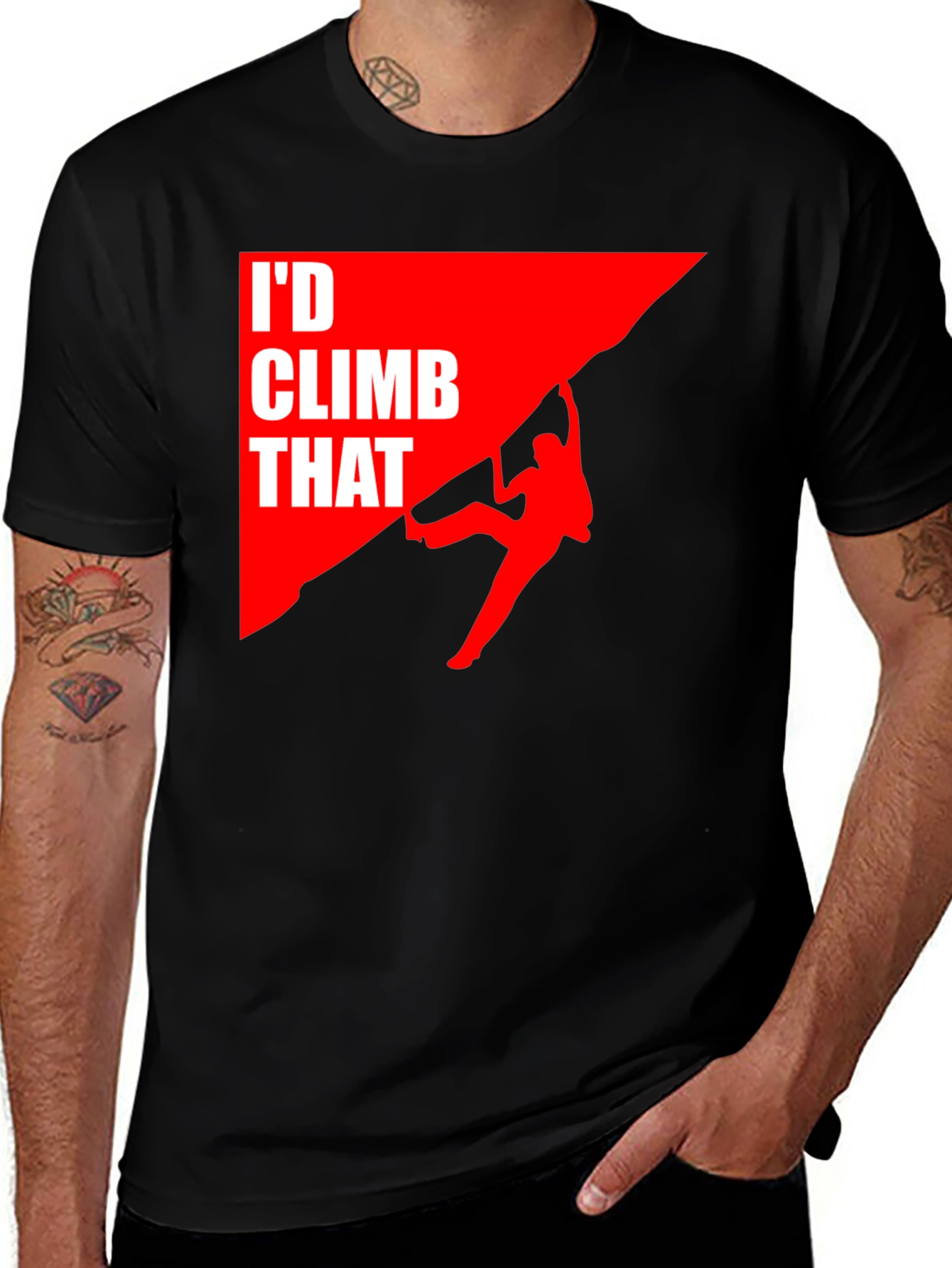 Variant 25 of I'd Climb That T-Shirt Funny Rock Climbing Graphic Tee
