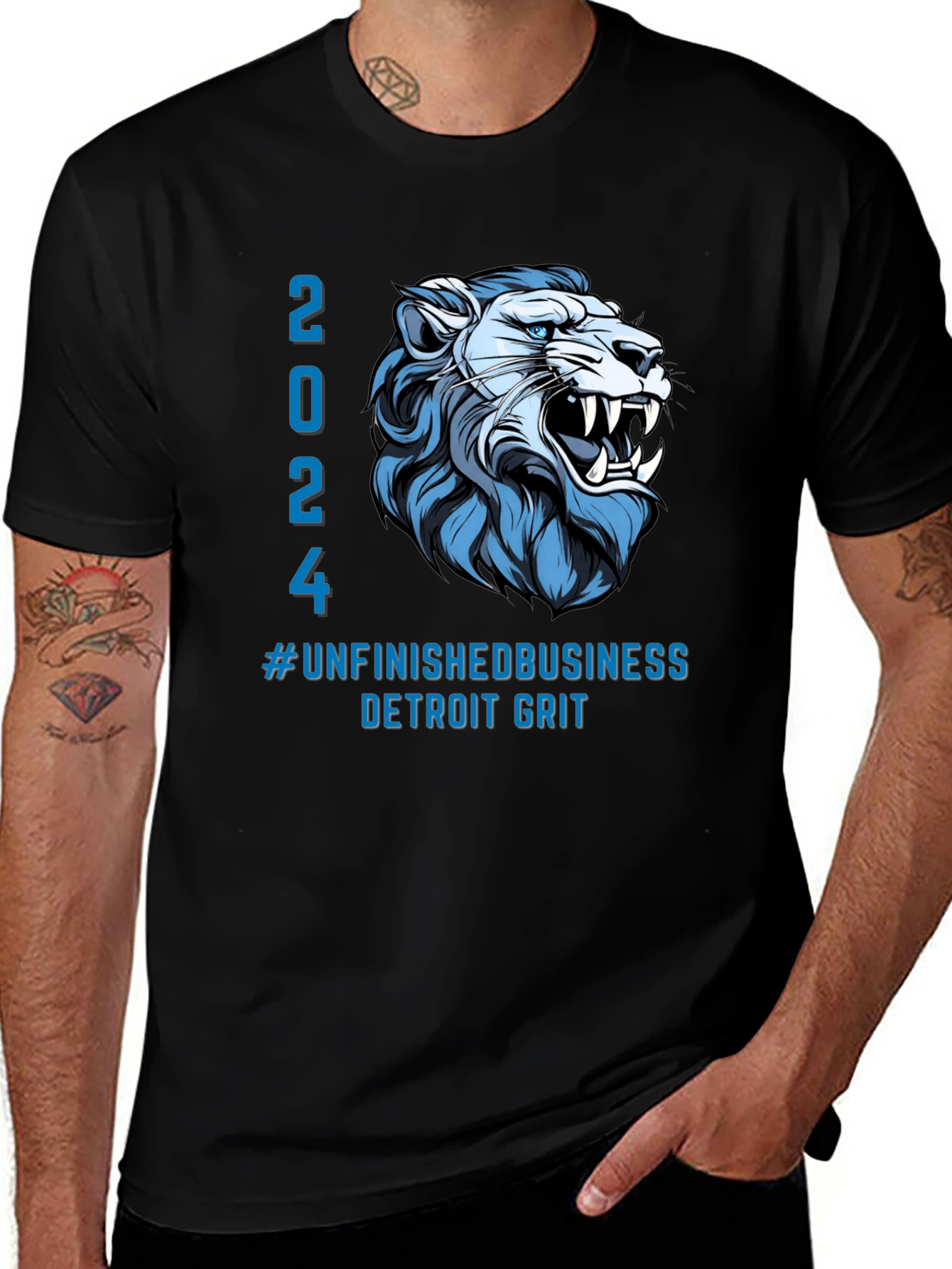 Detroit Lions 2024 T-Shirt - Unfinished Business Grit Tee