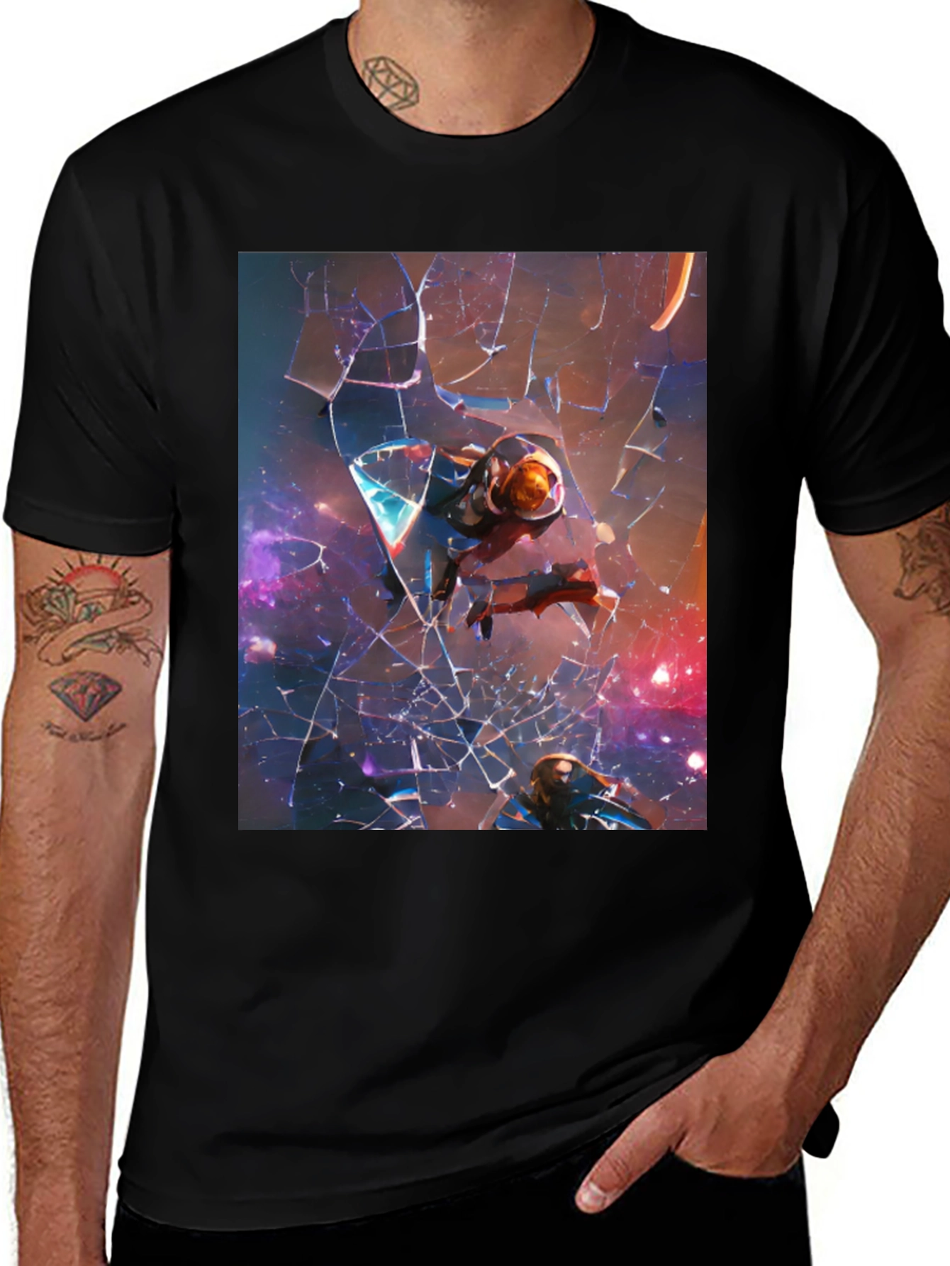 Variant 27 of Space Travelers Black T-Shirt