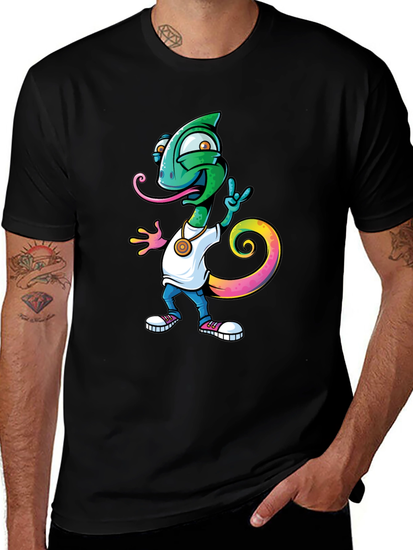 Variant 14 of Cool Chameleon Graphic T-Shirt