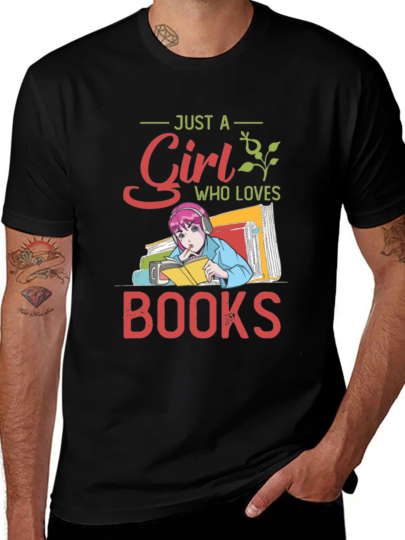 Variant 10 of Just a Girl Who Loves Books T-Shirt