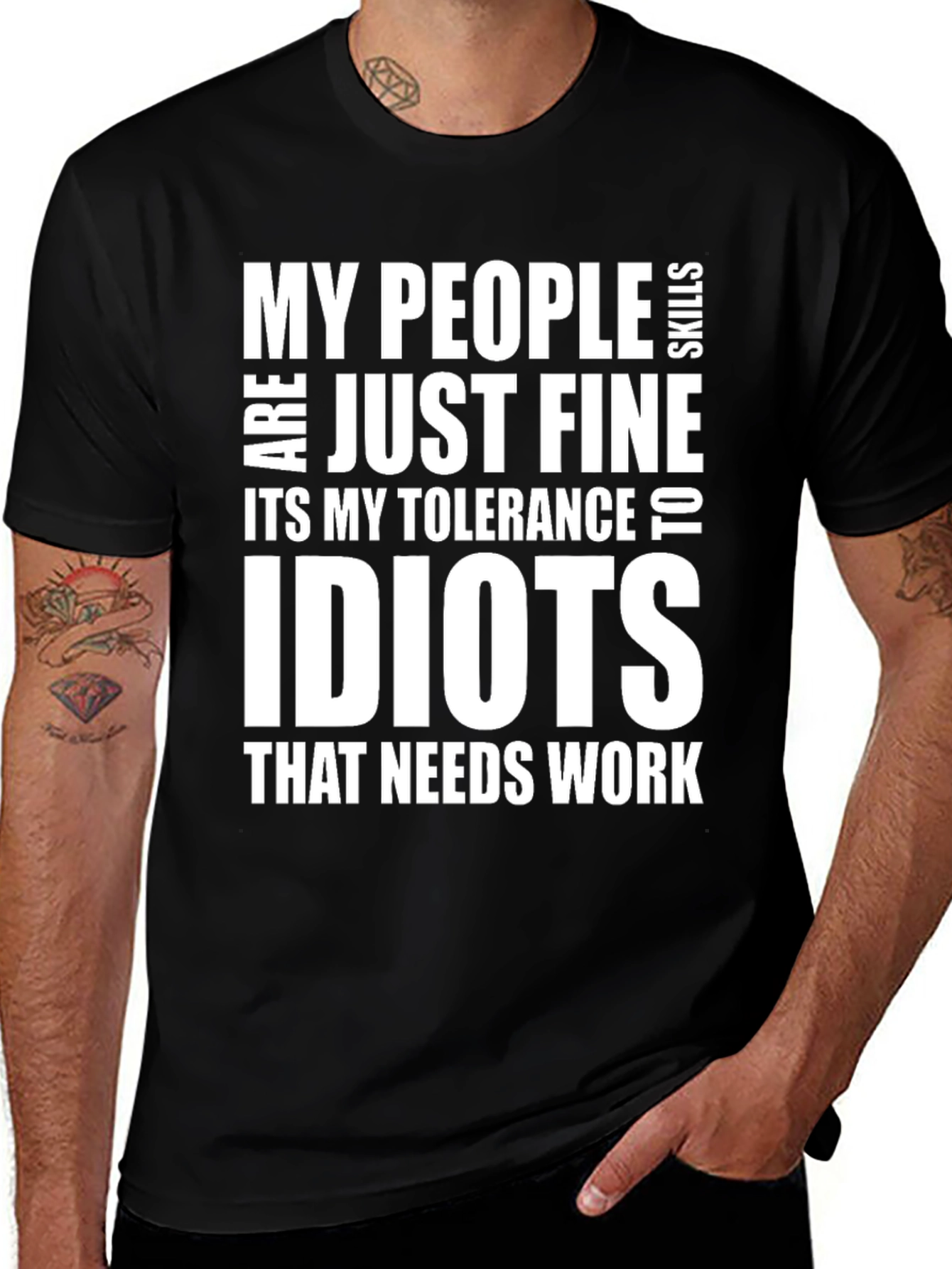Variant 21 of Funny "Idiots" Tolerance Sarcastic Graphic T-Shirt