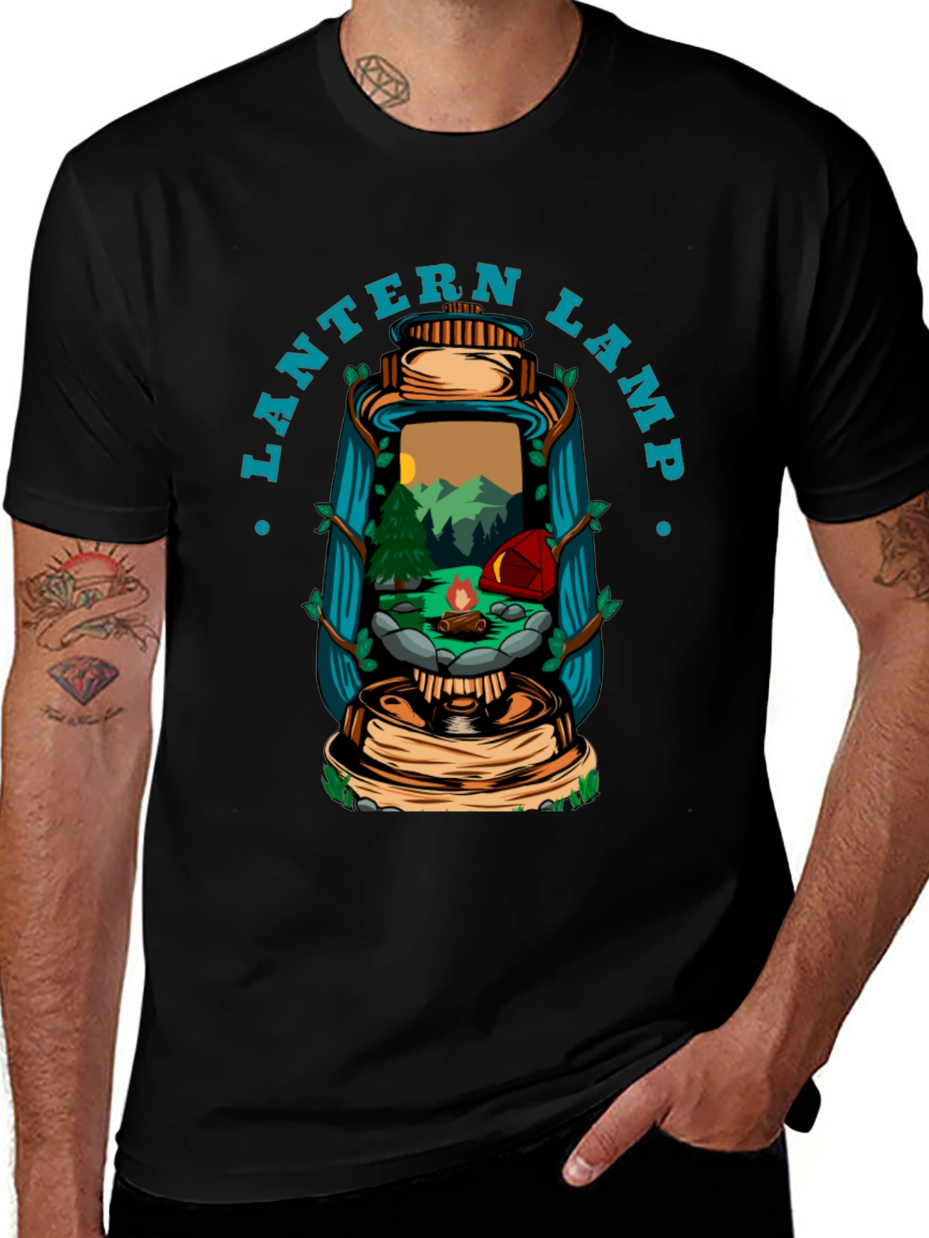 Variant 21 of Camping Lantern Lamp Graphic T-Shirt