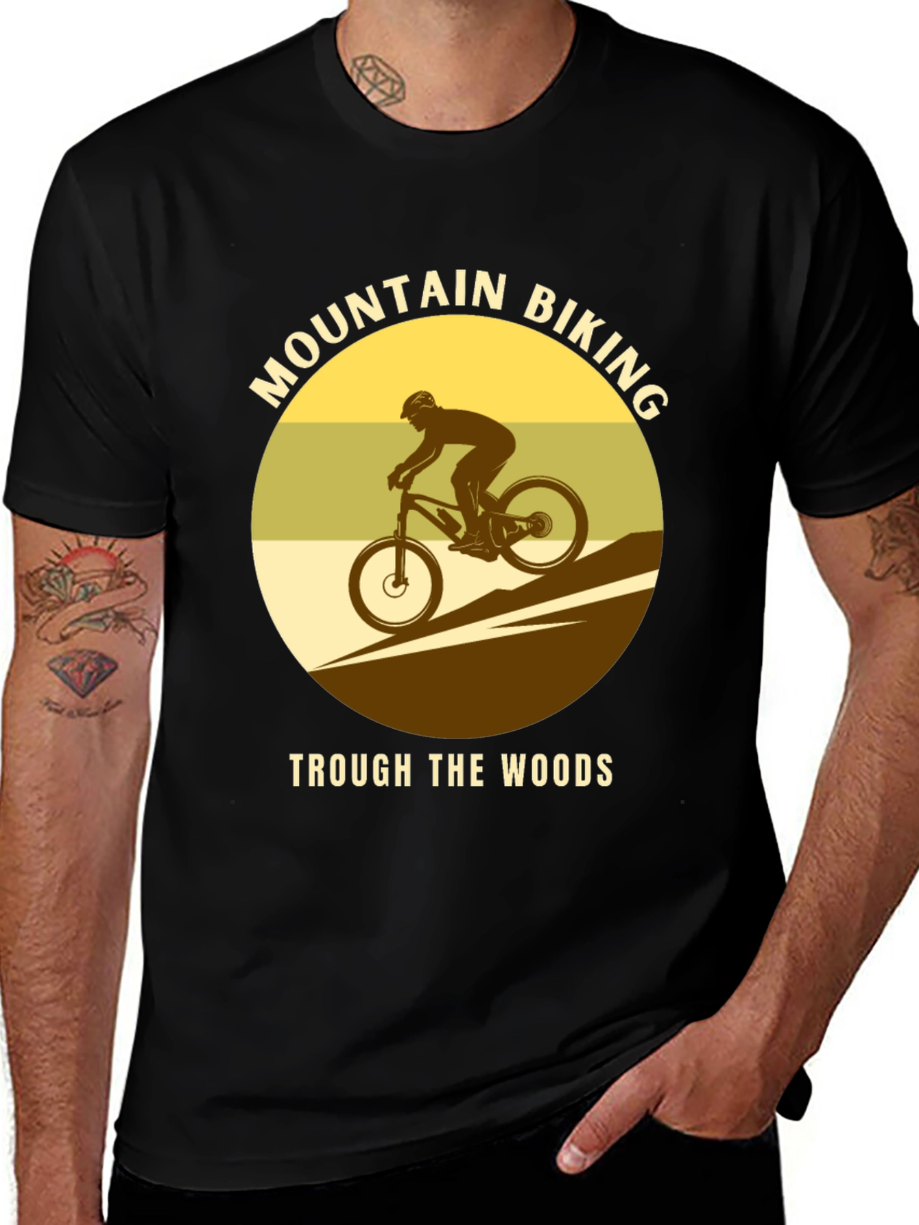 Variant 11 of Mountain Biking Through The Woods Graphic T-Shirt