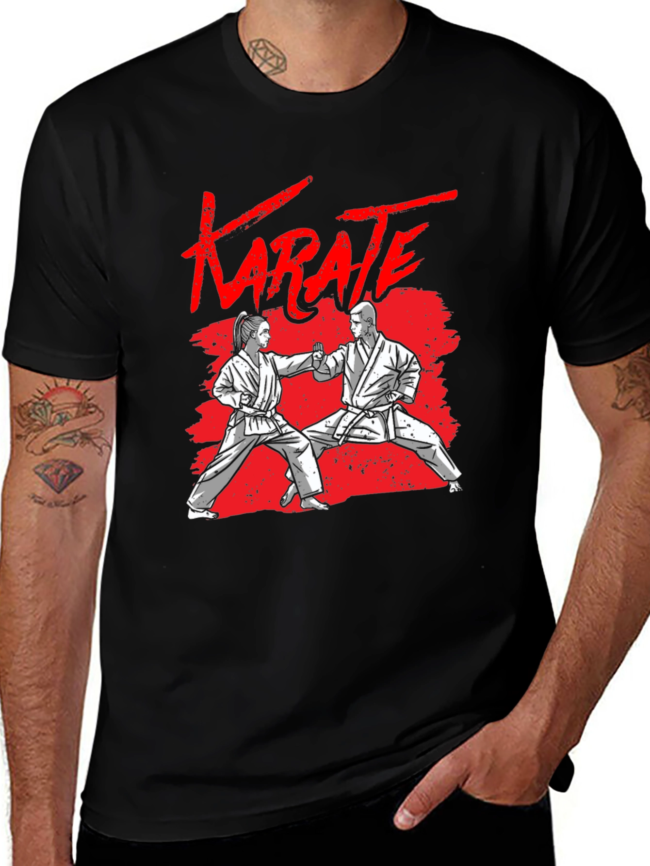 Variant 15 of Karate Graphic Black T-Shirt