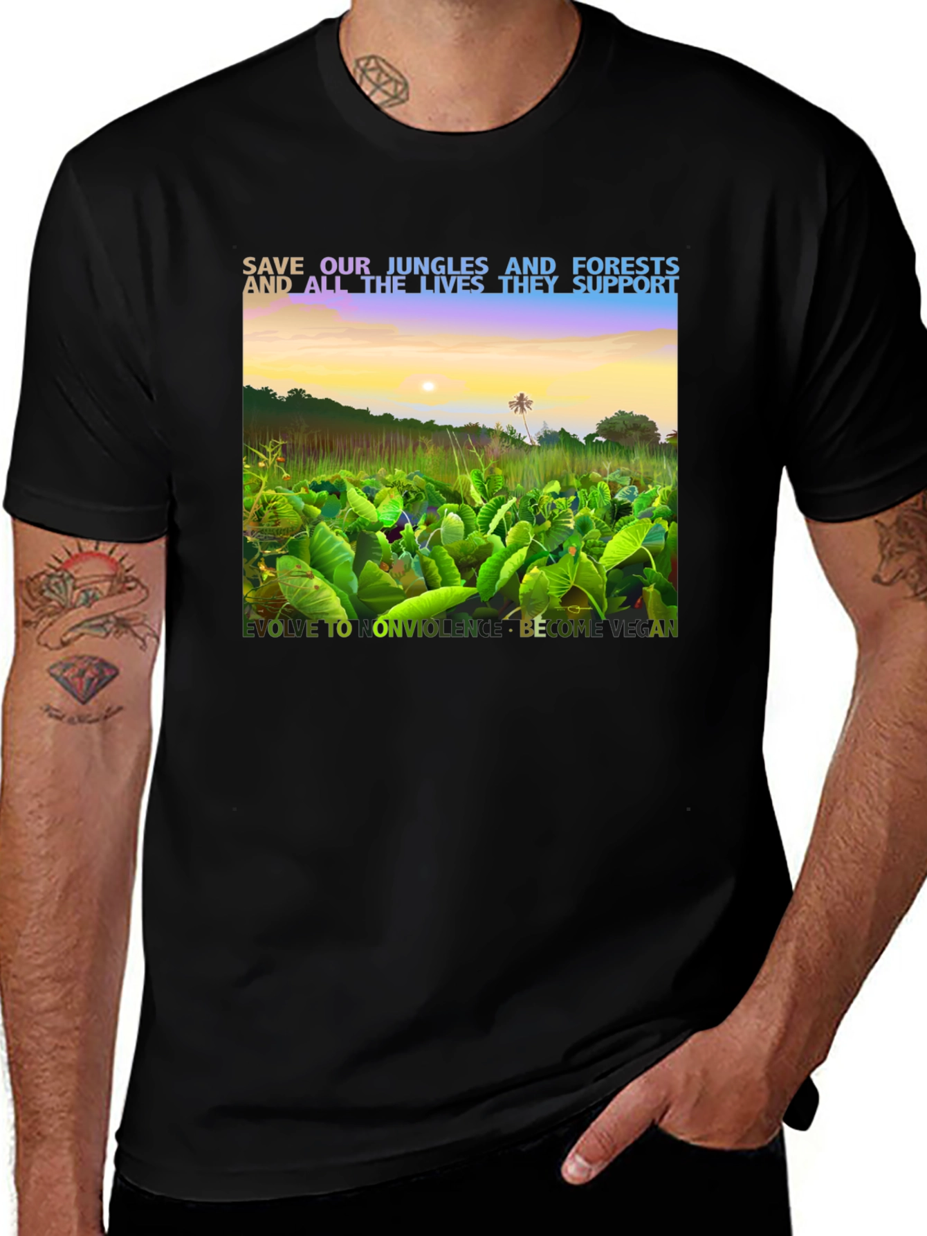 Variant 15 of Save Our Jungles & Forests Vegan T-Shirt